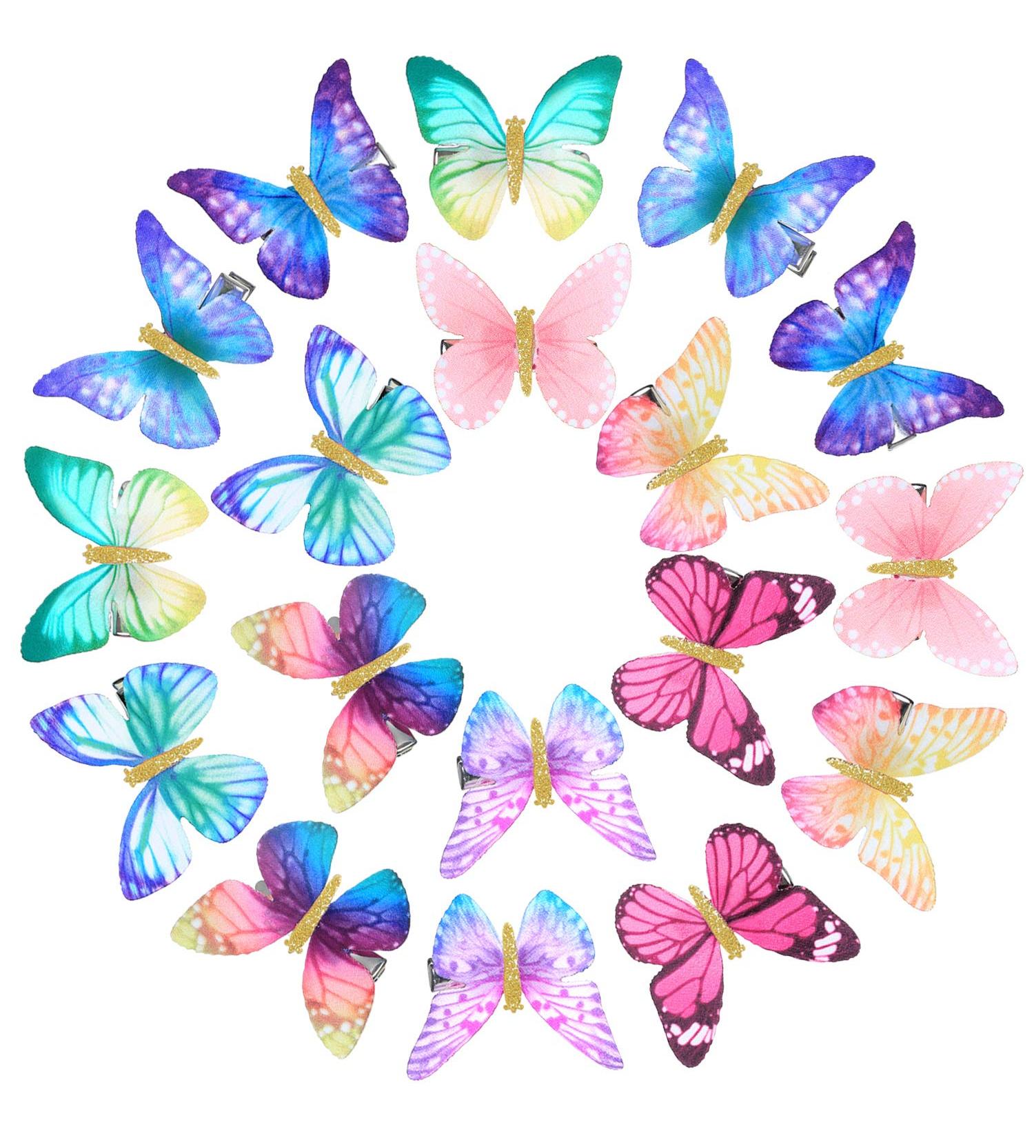 Glitter Butterfly Hair Clips Set for Teens and Women - 18 Pieces - Buy Online on GoSupps.com