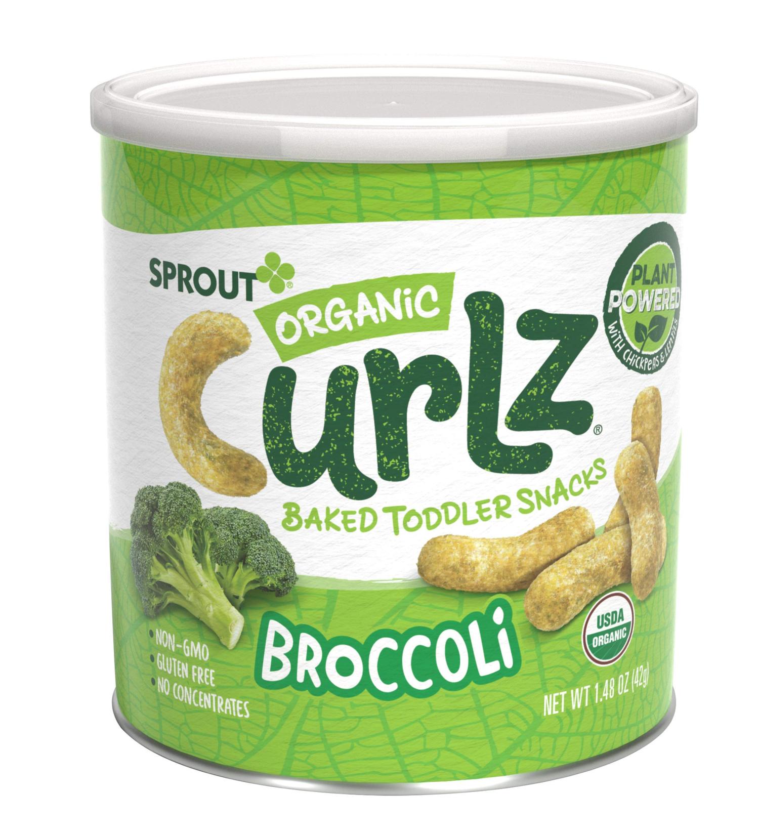 Sprout Organic Curlz Toddler Snacks - Broccoli 1.48 Oz (Pack of 1) - Healthy Organic Snack for Kids - Buy Online on GoSupps.com