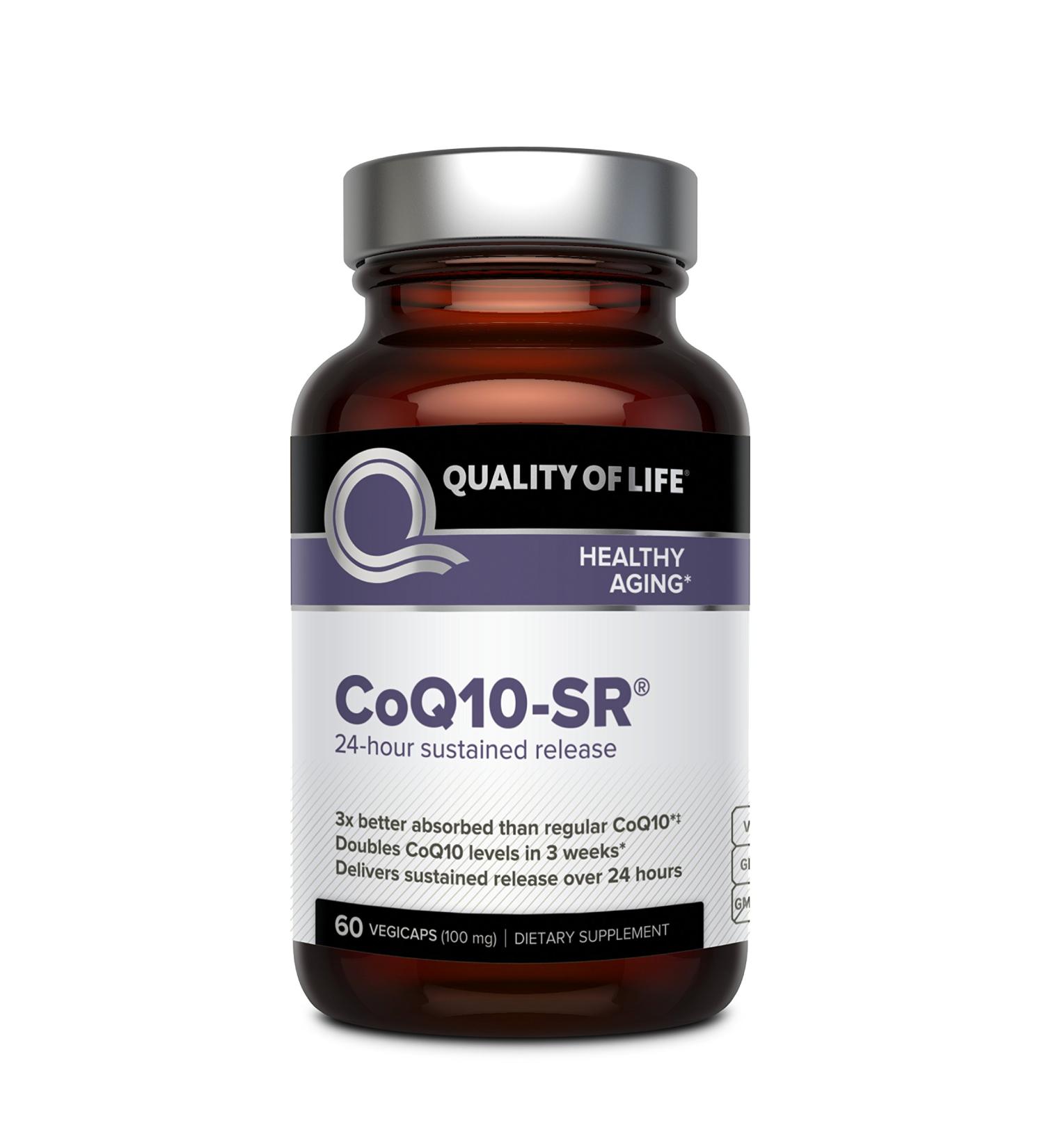 Buy Quality of Life Labs CoQ10-SR 100 mg - 60 Vegicaps for Heart Health - Buy Online on GoSupps.com