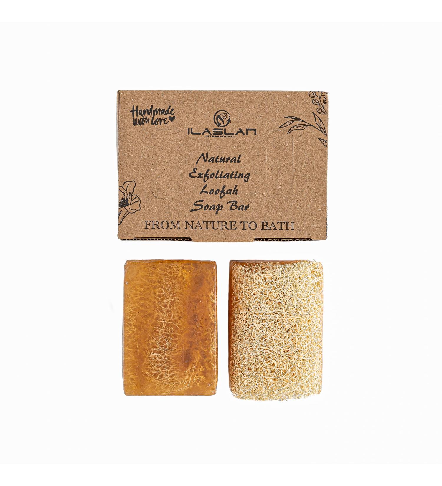 Goat Milk Soap - Natural Exfoliating Loofah Bar | Handmade Nourishing & Hydrating Soap for Face & Body | Organic Bath Sponge for Men & Women - Buy Online on GoSupps.com