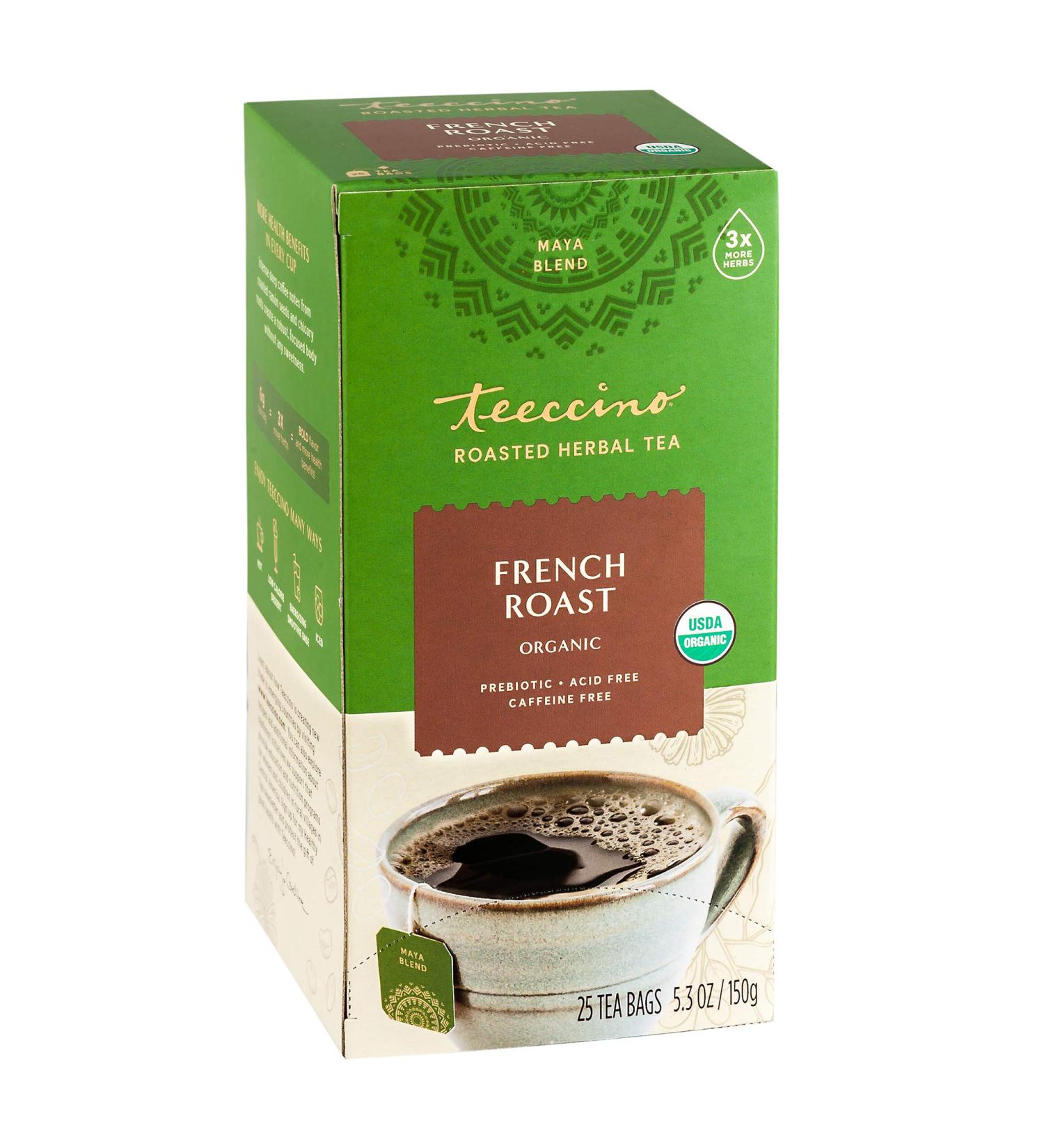 Buy Teeccino Organic French Roast Herbal Tea - Caffeine Free, 25 Bags (5.3 oz) | Premium Roasted Tea - Buy Online on GoSupps.com
