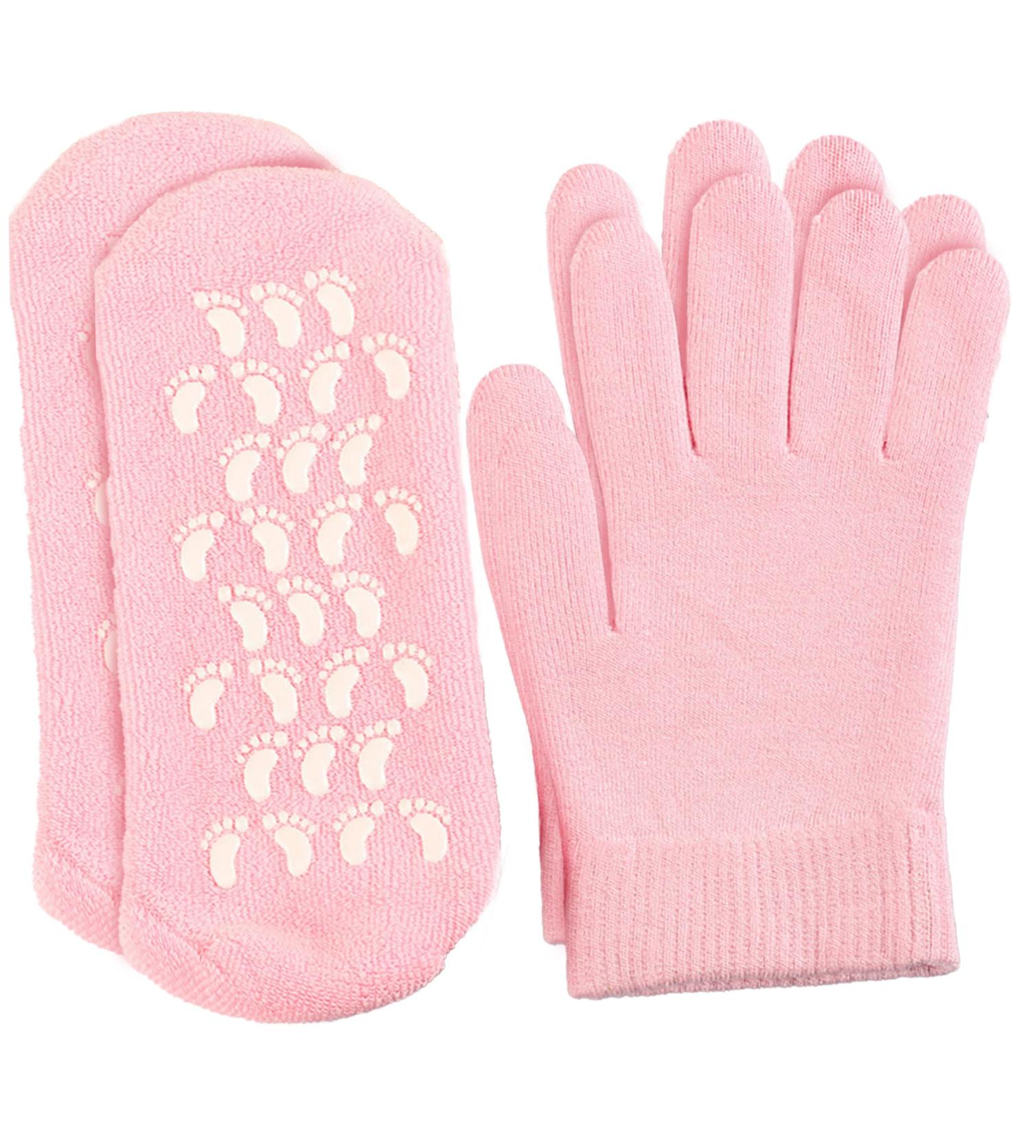 Moisturising Gloves and Socks for Dry Hands Spa Moisture Socks Foot Gel Spa Softens Cracked Silicone Foot Moisturiser Socks and Gloves for Hands Feet Overnight Hydrating Care - Buy Online on GoSupps.com