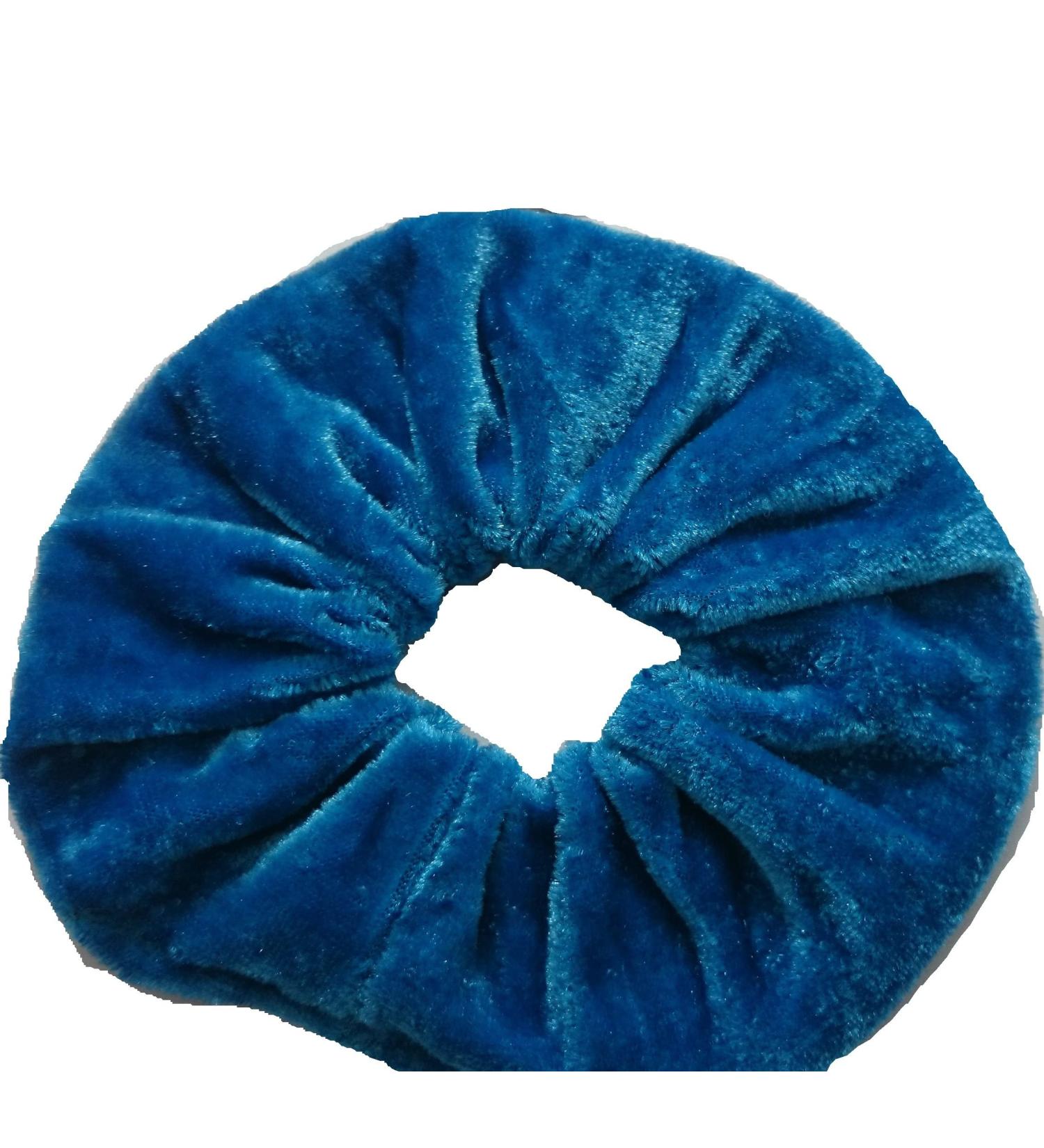 AADYA Pair of Extra Large (15CM) Velvet Hair SCRUNCHIES Elastic Scrunchy Hair BOBBLES (Sky Blue) Blue Sky
