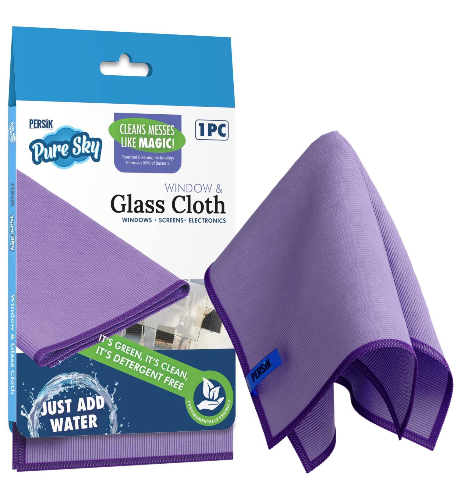 Pure-Sky Ultra Microfiber Window Cleaning Cloth - Streak-Free Magic Towel for Windows, Glass, Mirrors, and Screens - No Detergents Needed - Leaves No Wiping Marks - 1 Cloth - Buy Online on GoSupps.com