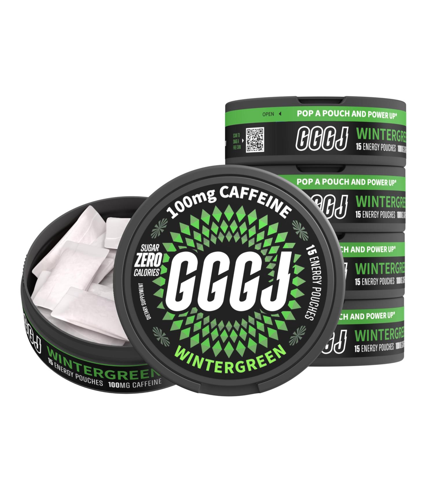 Caffeine Nootropic Pouches - Energy Pouches with 100mg Natural Caffeine, Rhodiola Rosea, Alpha GPC, Ashwagandha, L-Theaine - 15 Pouches Per Can - 5 Pack (Wintergreen) Wintergreen 15 Count (Pack of 5) - Buy Online on GoSupps.com