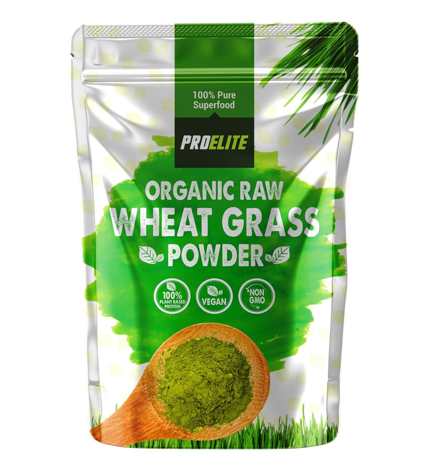 Organic Wheatgrass Powder 500g Premium EU High in Iron & Fibre to Support Energy and Stress Vegan Keto Superfood Supergreen Raw Natural Wheatgrass Powder Juice Wheat Grass Shots PROELITE - Buy Online on GoSupps.com