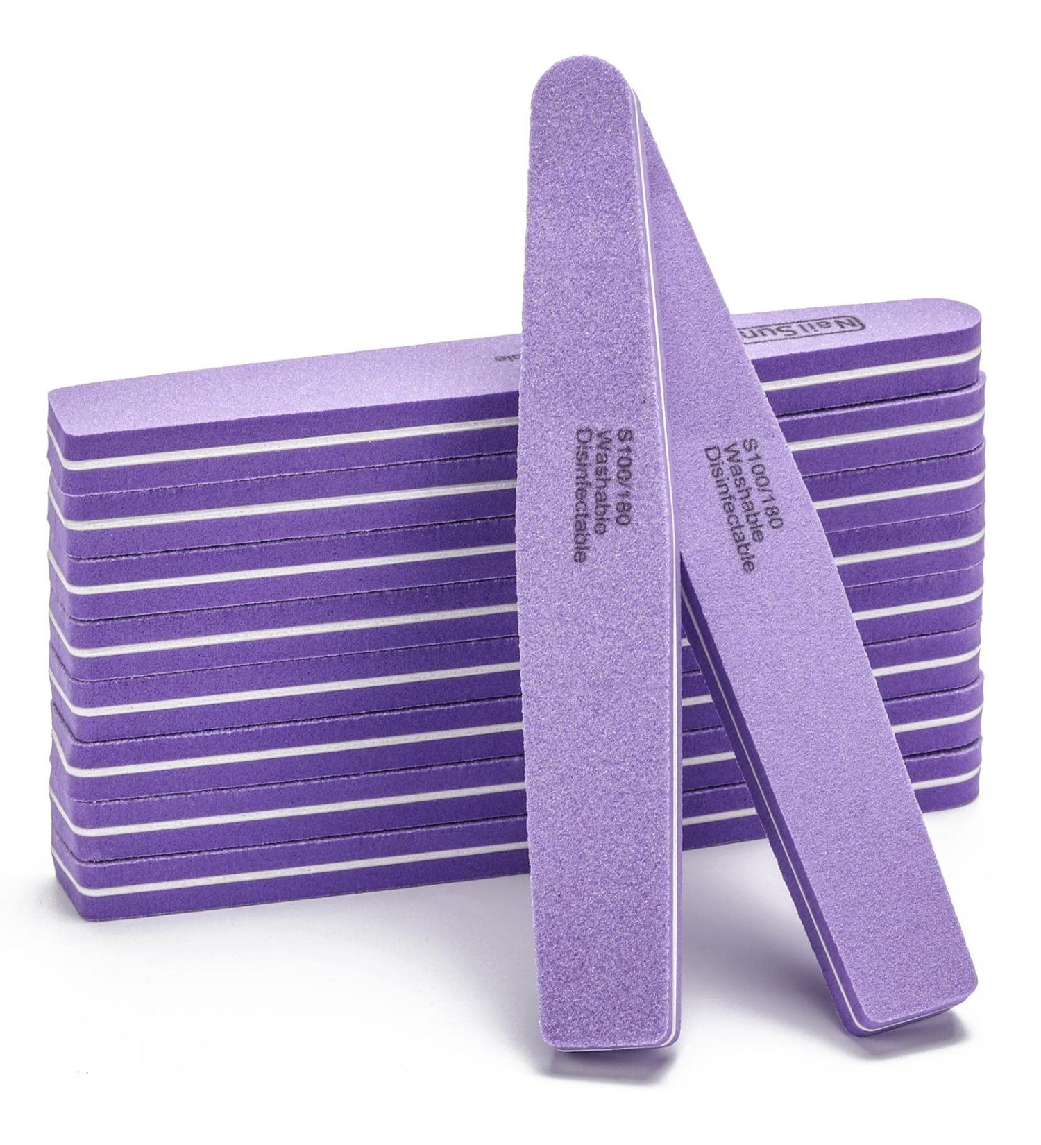 Professional 10 Pcs Nail Buffer Blocks 100/180 Grit for Acrylic/Natural Nails - Purple - Buy Online on GoSupps.com