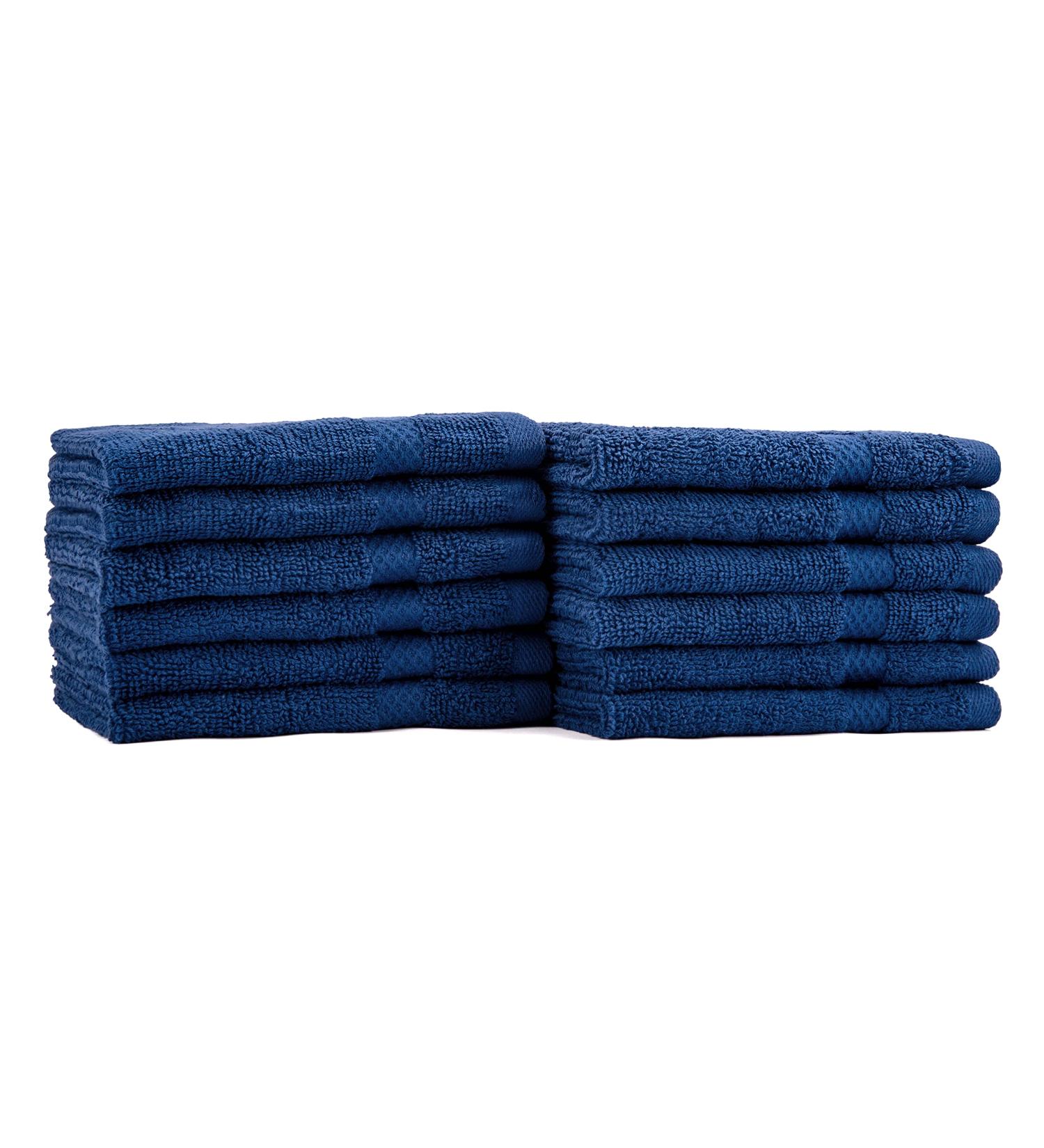 AKTI Premium Cotton Wash Cloths 12 Pack - 13x13 Inches - 520 GMS - Durable, Quick Dry & Extra Absorbent - Navy Washcloths for Home, Spa, Hotel, Bathroom & Kitchen - Buy Online on GoSupps.com