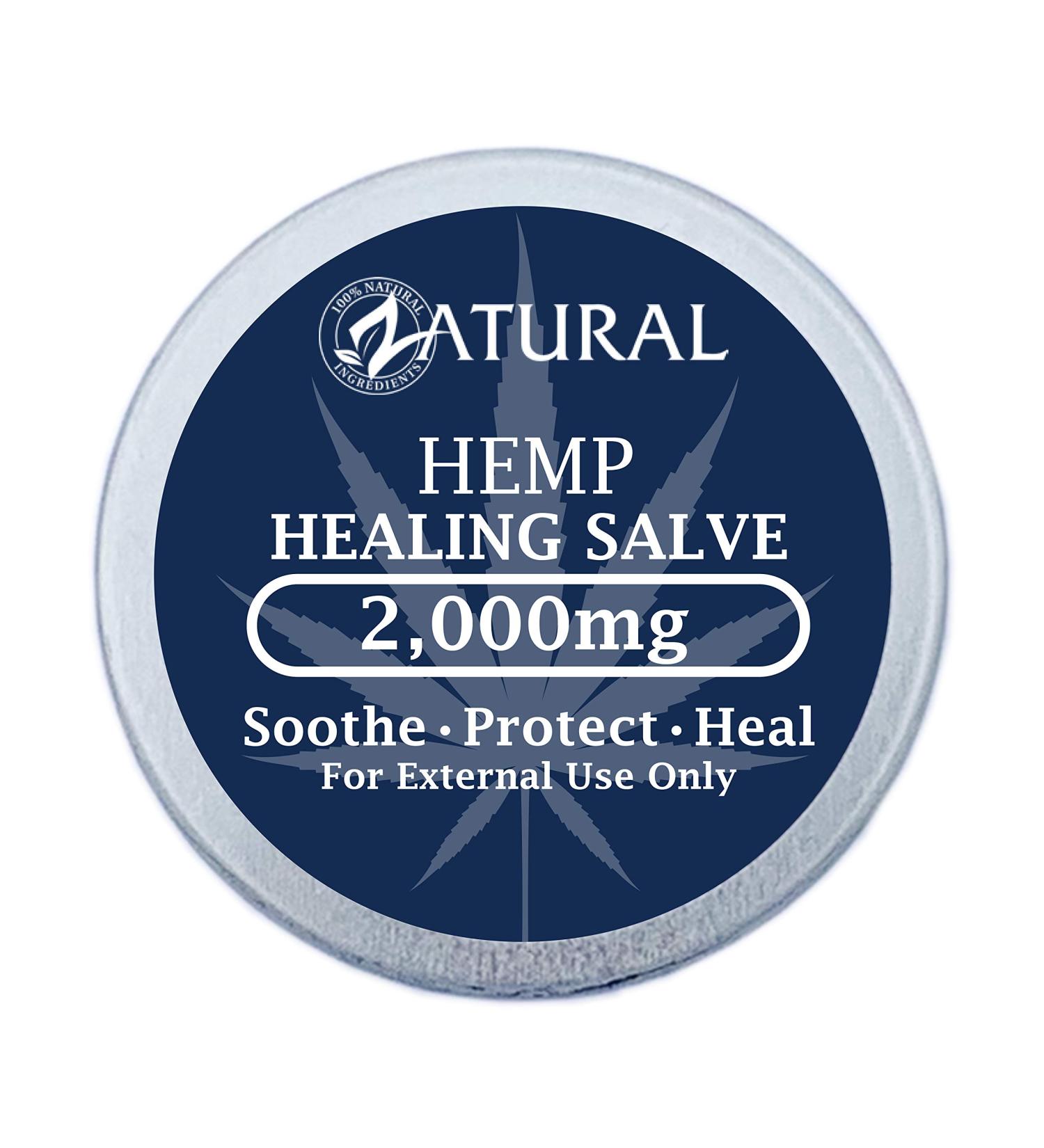 Hemp Oil Healing Salve 2 000mg - 100% Vegan - Hemp Seed Oil - Lips & Body (2 000mg 2 Ounce) - Buy Online on GoSupps.com