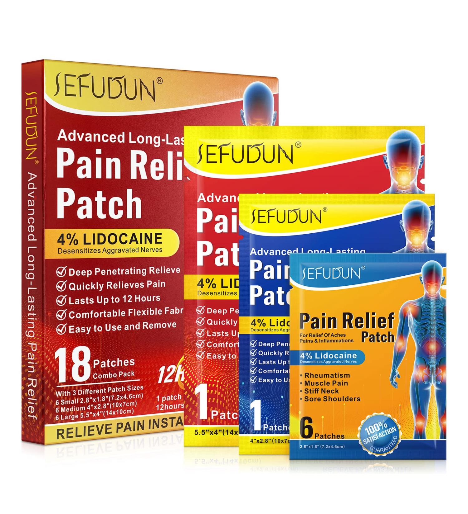 18PCS Pain Relief Heat Patches-with 3 Different Patch Sizes-Targeted Pain Relief up to 12h-High Elastic Stretchable Arthritis Back Shoulder Neck Knee Patches-Adhesive Heat Pads Plaster 18PC-3Types Heat Patches - Buy Online on GoSupps.com