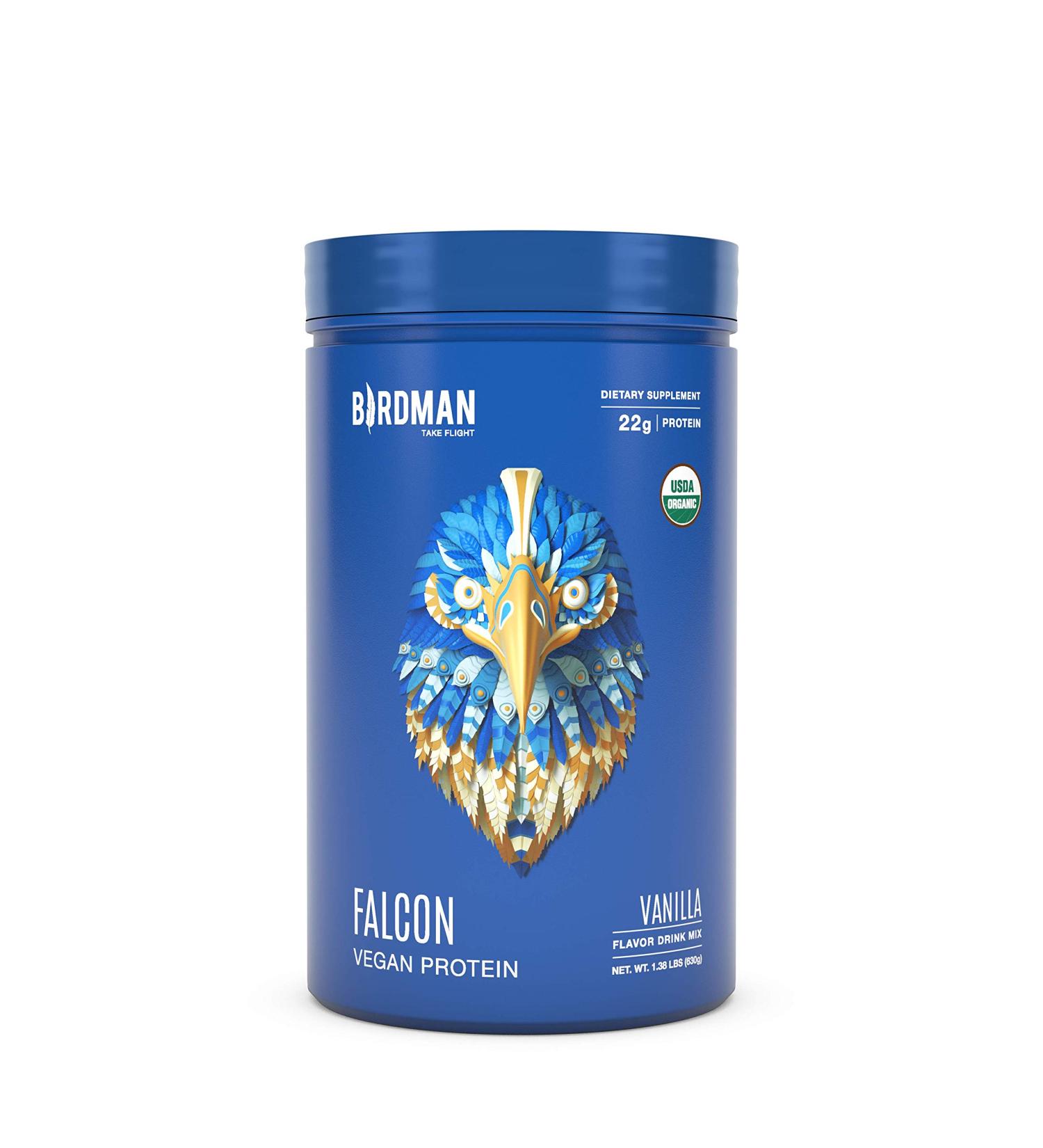Birdman Falcon Protein | Vegan Non Whey Protein for Sports | Keto Friendly, Kosher, Gluten Free | Plant Based Vanilla Flavor - 21 Servings - 1.38 lb - Buy Online on GoSupps.com