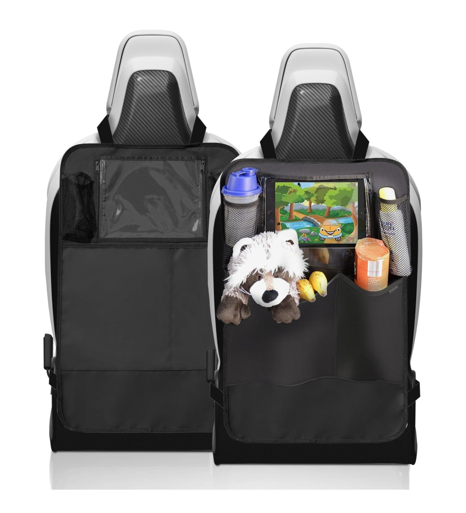 Myhappyride Backrage Protection - 2-Piece Car Back Seat Organizer with iPad/Tablet Compartment | Waterproof Kick-Mat Protection for Kids | Universal Fit - Buy Online on GoSupps.com