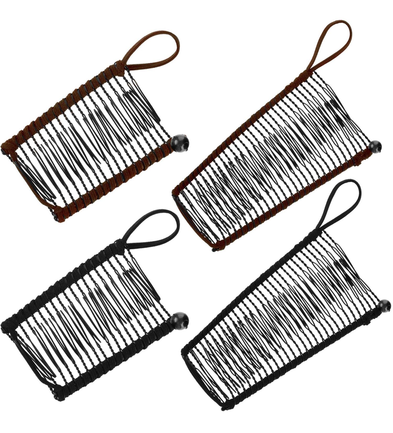 4-Piece Banana Hair Clips Set for Natural Curly Thick Hair - Khaki Black - Buy Online on GoSupps.com