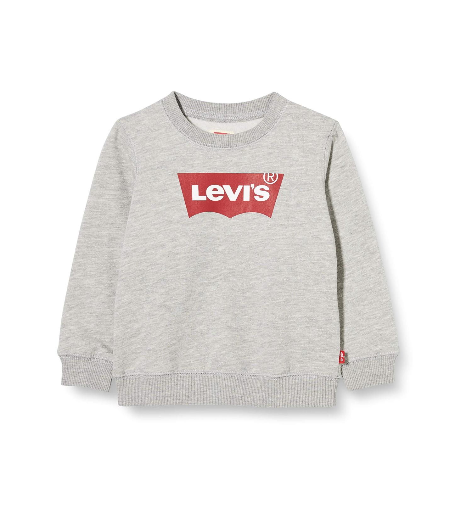 Levi's Kids Batwing Crewneck Sweatshirt - Baby Boys 9 Months - Grey Heather - Buy Online on GoSupps.com