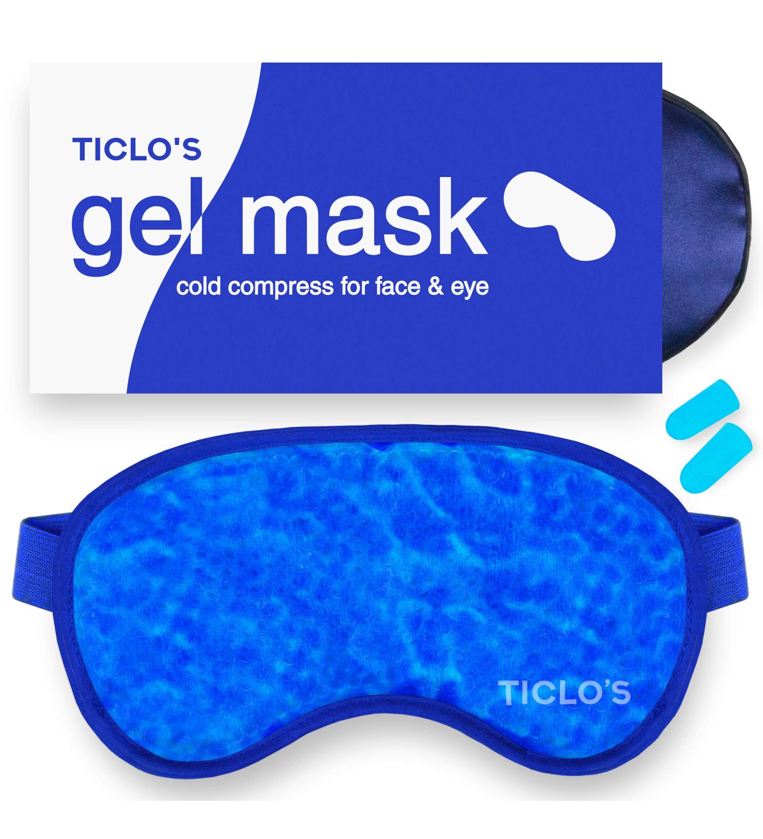 Gel Eye Mask for Relaxing & Cooling Relief - Helps with Puffy Eyes, Headaches, Dark Circles - Includes Bonus Silk Sleep Mask - Buy Online on GoSupps.com