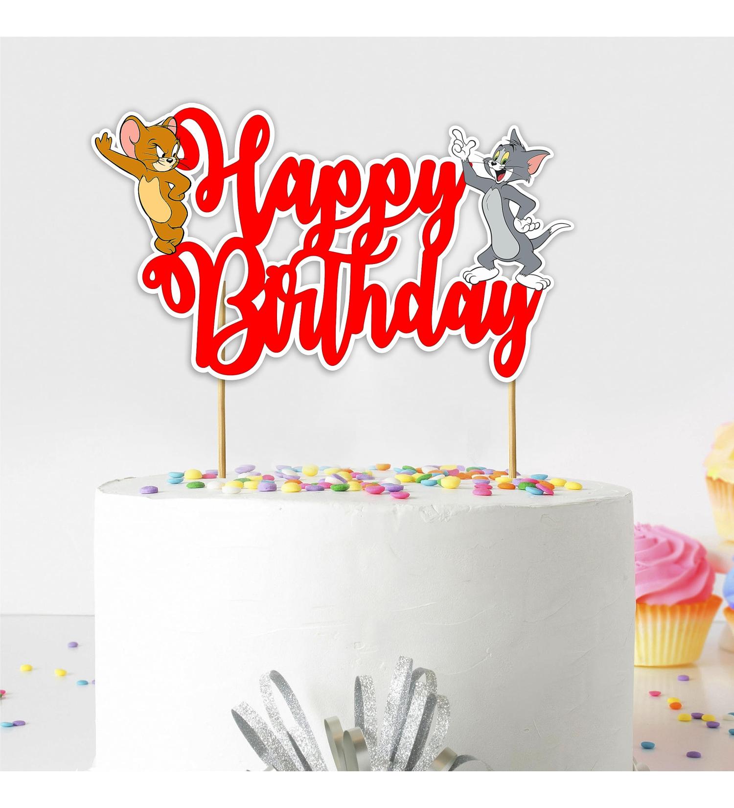 Seyal Tom & Jery Happy Birthday Cake Topper - Buy Online on GoSupps.com