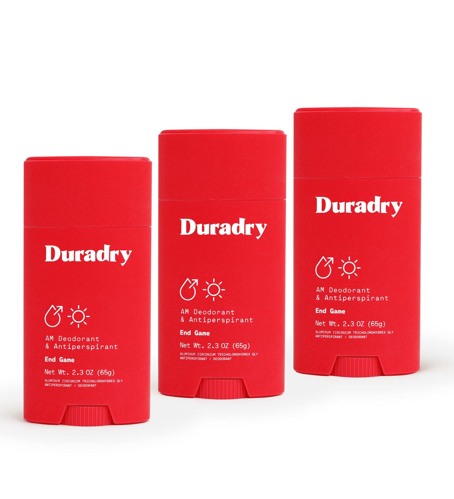 Duradry AM Deodorant & Antiperspirant - Prescription Strength Sweat Protection for Women & Men - Talc & Silicone-free - 2.3 Oz (Pack of 3) - Buy Online on GoSupps.com