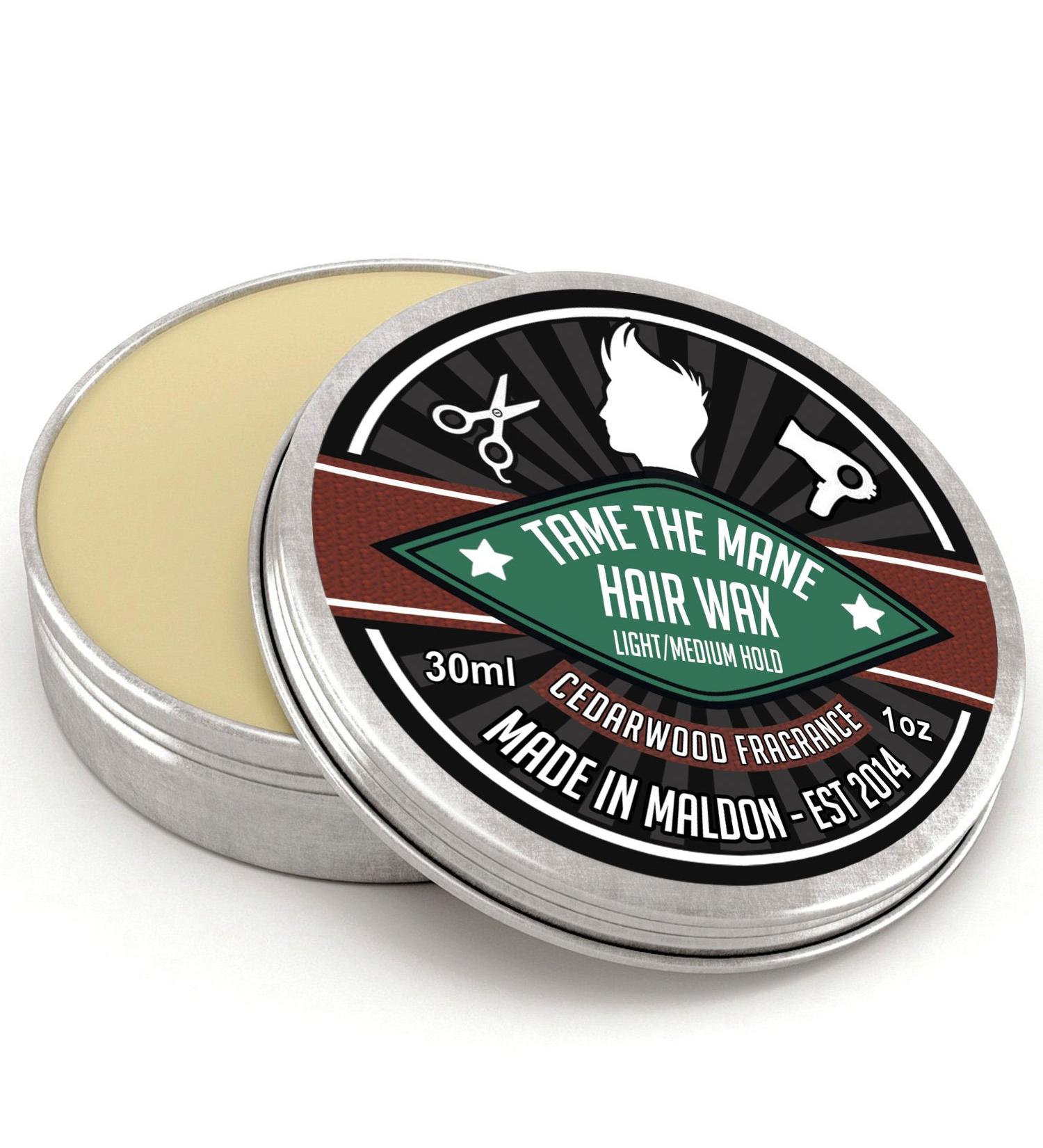 Premium Hair Wax (30ml) Cedarwood Scent. Light to Medium Hold Styling All Natural Additives, Jojoba, Shea Butter – Tame the Mane