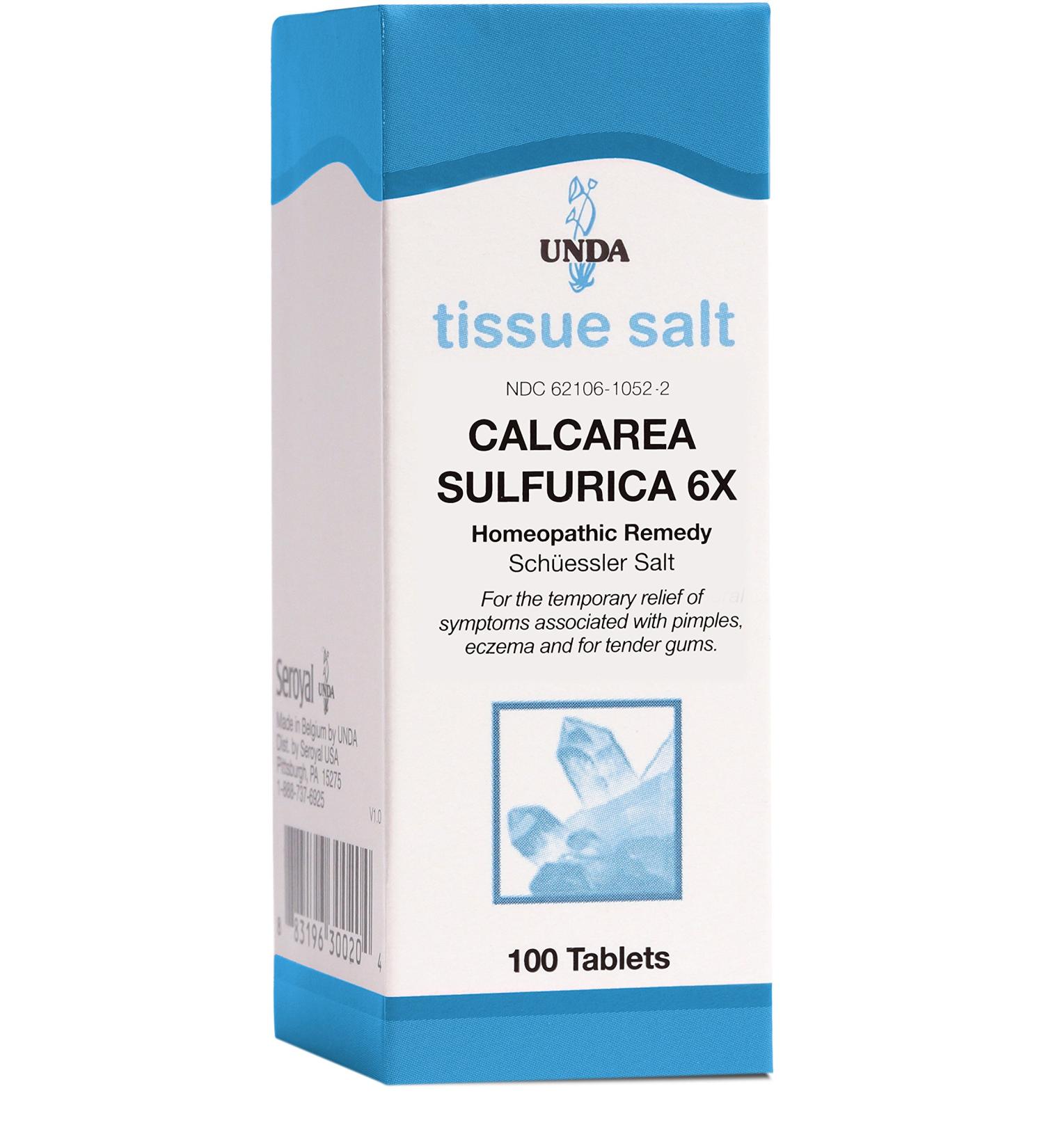 UNDA Calcarea Sulfurica 6X - Homeopathic Remedy for Skin Irritations & Tender Gums | 100 Tablets - Fast International Shipping - Buy Online on GoSupps.com