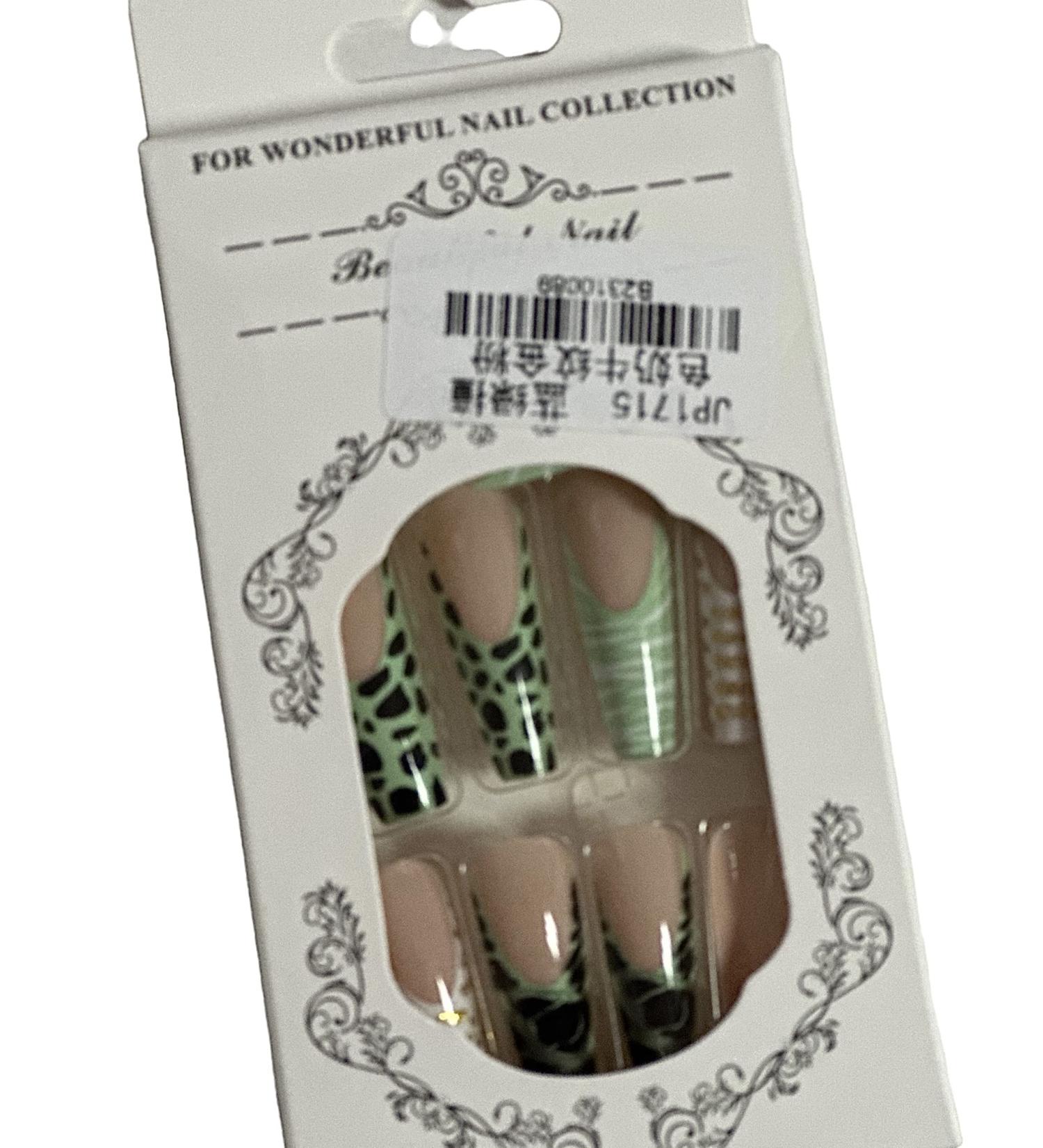 Fancy Press On Nails Set #2 Colorful Animal Print Medium to Long Coffin Nails