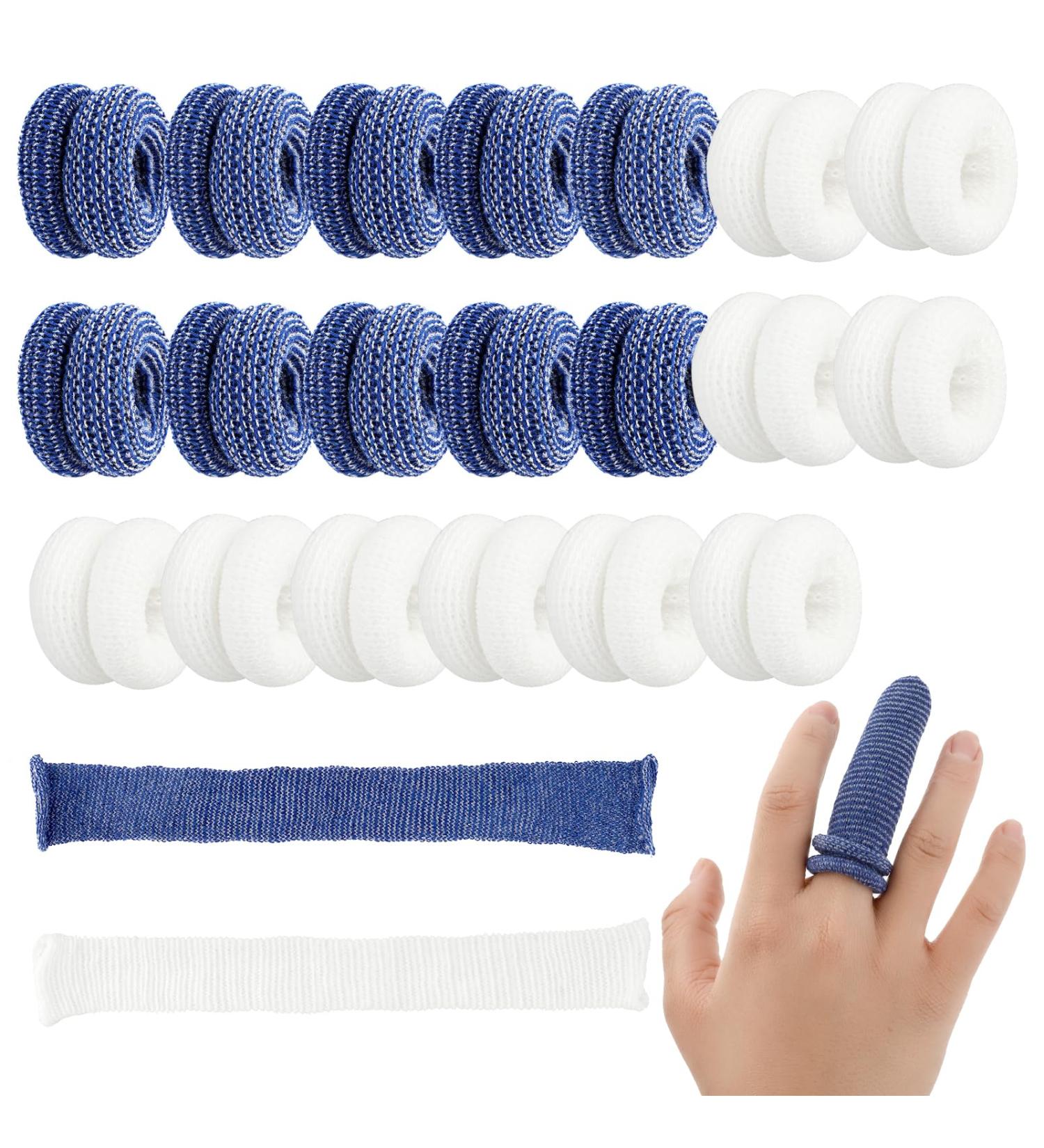 20 Pcs Finger Bandage Roll Tubular Bandage for Finger Sprains and Swelling - Blue/White Finger Covers for Protection and Dressings (9.3 * 1.2 Inch) - Buy Online on GoSupps.com