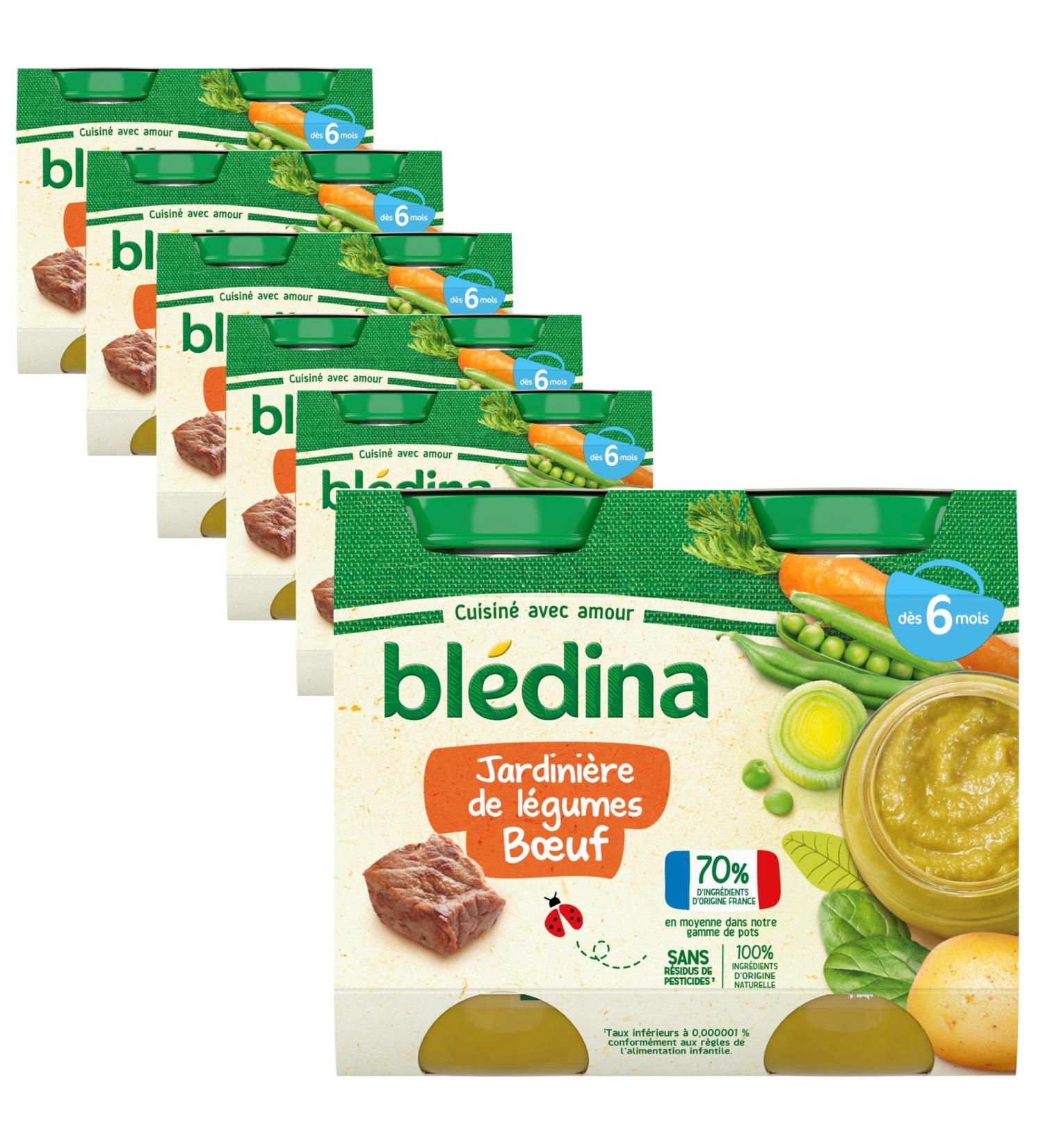 Bl dina - Small pots for baby - Vegetable planter Beef - 70% French ingredients - From 6 months - 12 jars of 200g - Buy Online on GoSupps.com