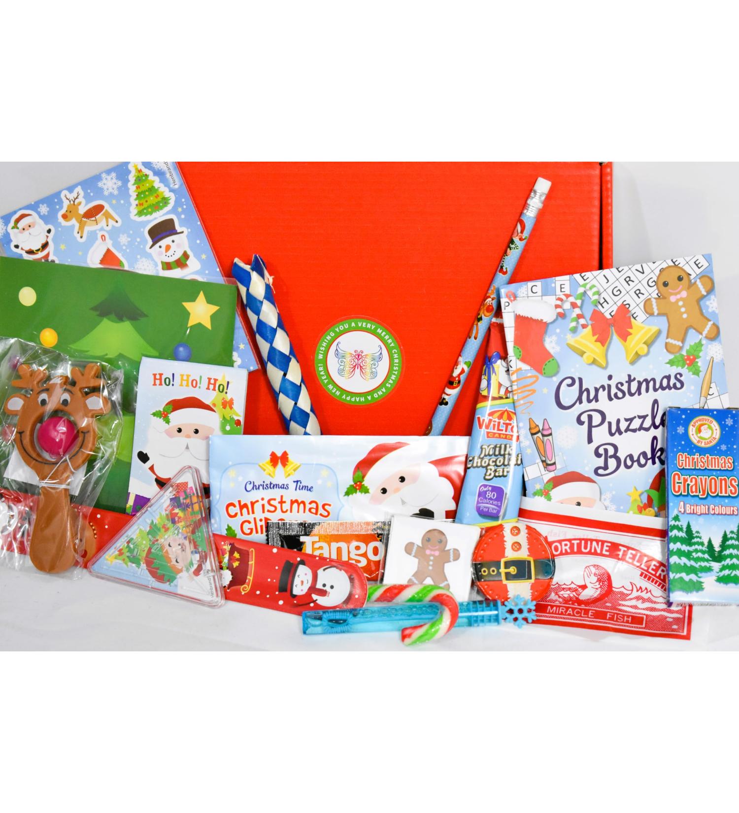 Classic Retro Christmas Sweets and Treats Mini Letter Box Treat Gift Box - Filled with Classic Christmas Festive Themed Pocket Money Toys and Chocolate (alternative Selection Box) - Buy Online on GoSupps.com