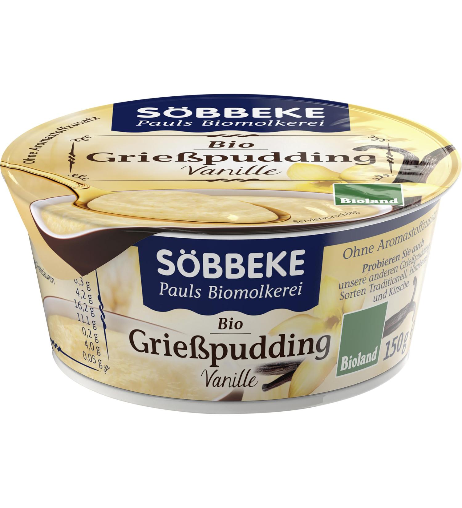 S bbeke Organic Semolina Pudding Vanilla (6 x 150 gr)