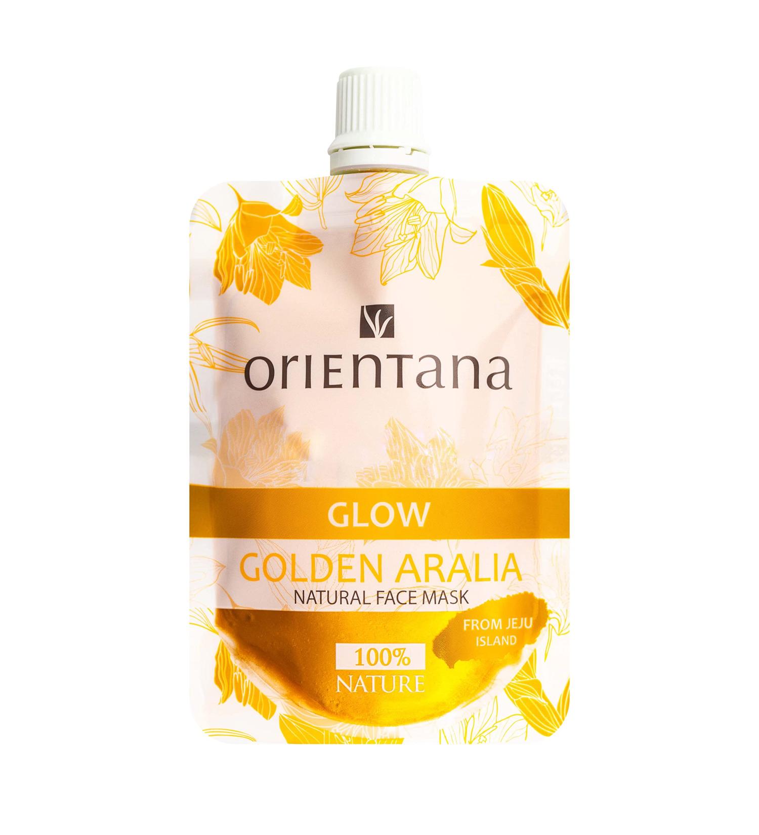Orientana - Glow Face Mask Golden Aralia & Turmeric | Natural & Vegan | Hydrating Moisturising Glowing Soothing Brightening Normal Skin | Anti Ageing Wrinkle & Redness Reducer - 30ml - Buy Online on GoSupps.com
