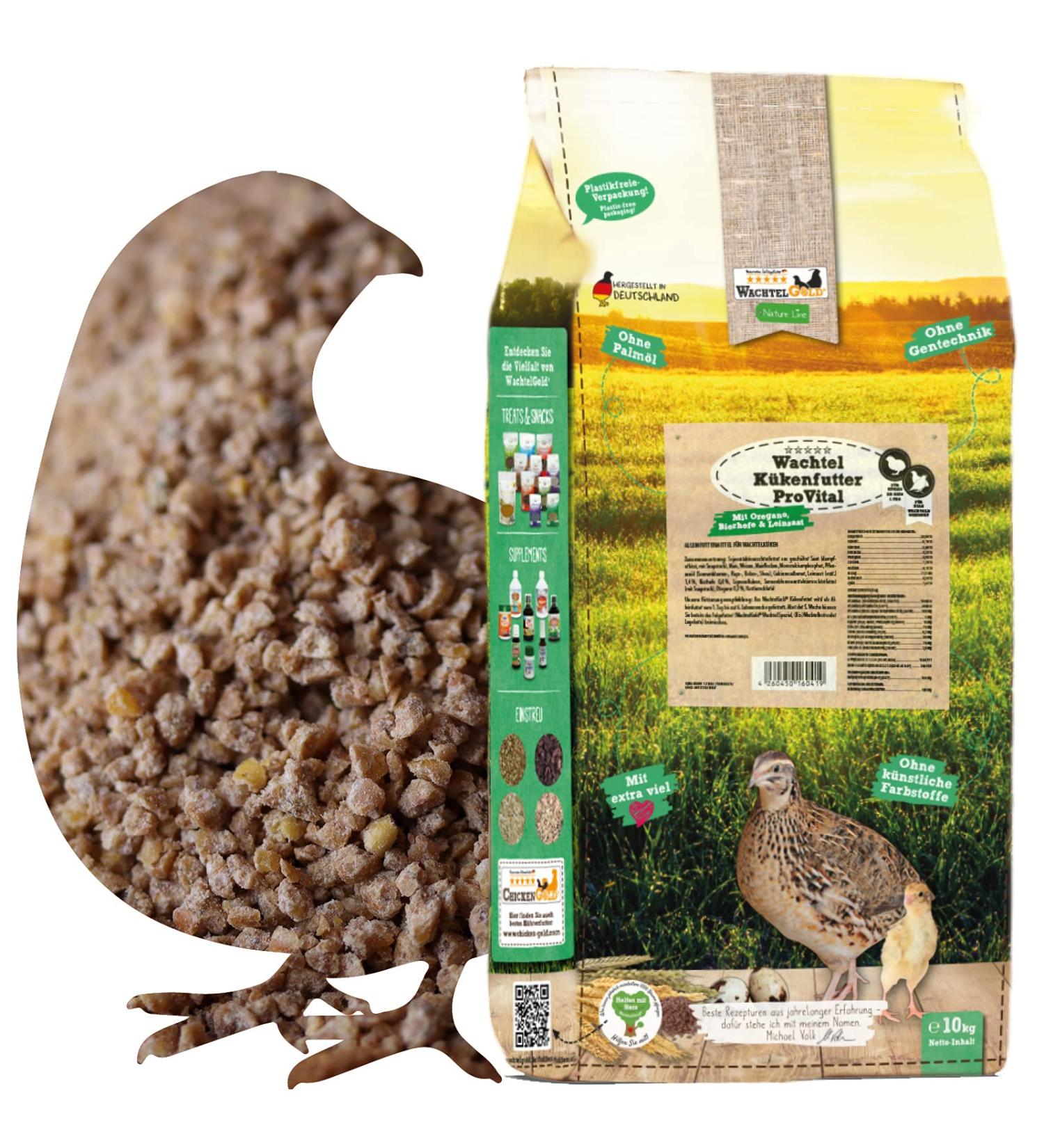 WachtelGold Quail Chick Feed ProVital 10kg - 28% Protein Rearing Feed | Non-GMO International Shipping - Buy Online on GoSupps.com
