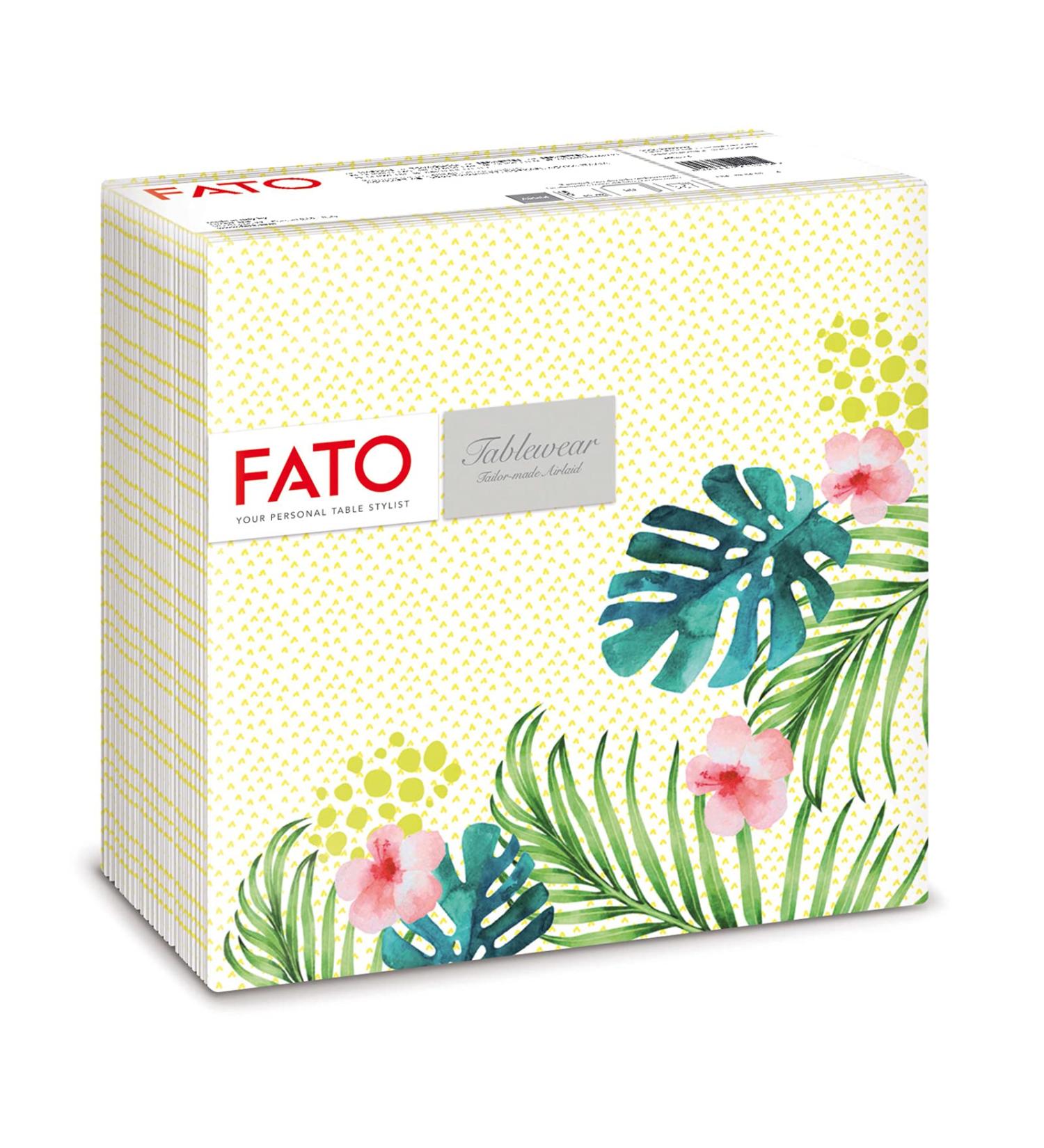FATO Tropical Decor Airlaid Paper Napkins 50 Pack 40x40 cm Folded Textile Effect for Parties & Events - Buy Online on GoSupps.com