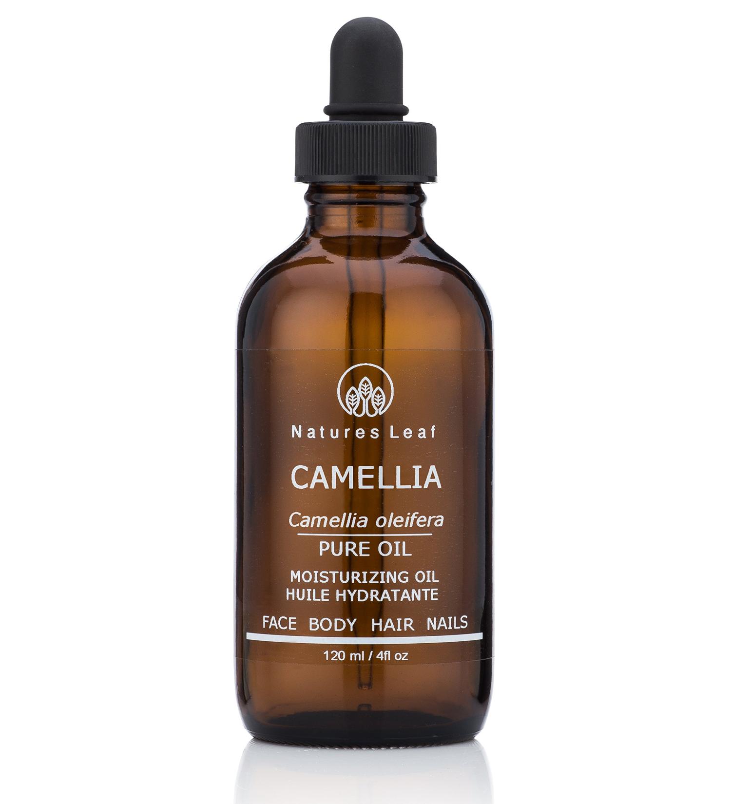 Natures Leaf Organic Camellia Seed Oil/Tea Seed Oil / 100% Pure/Fresh Cold Pressed/Beautifies Hair  Skin And Nails/Non-Comedogenic/Hypoallergenic / 4 fl oz