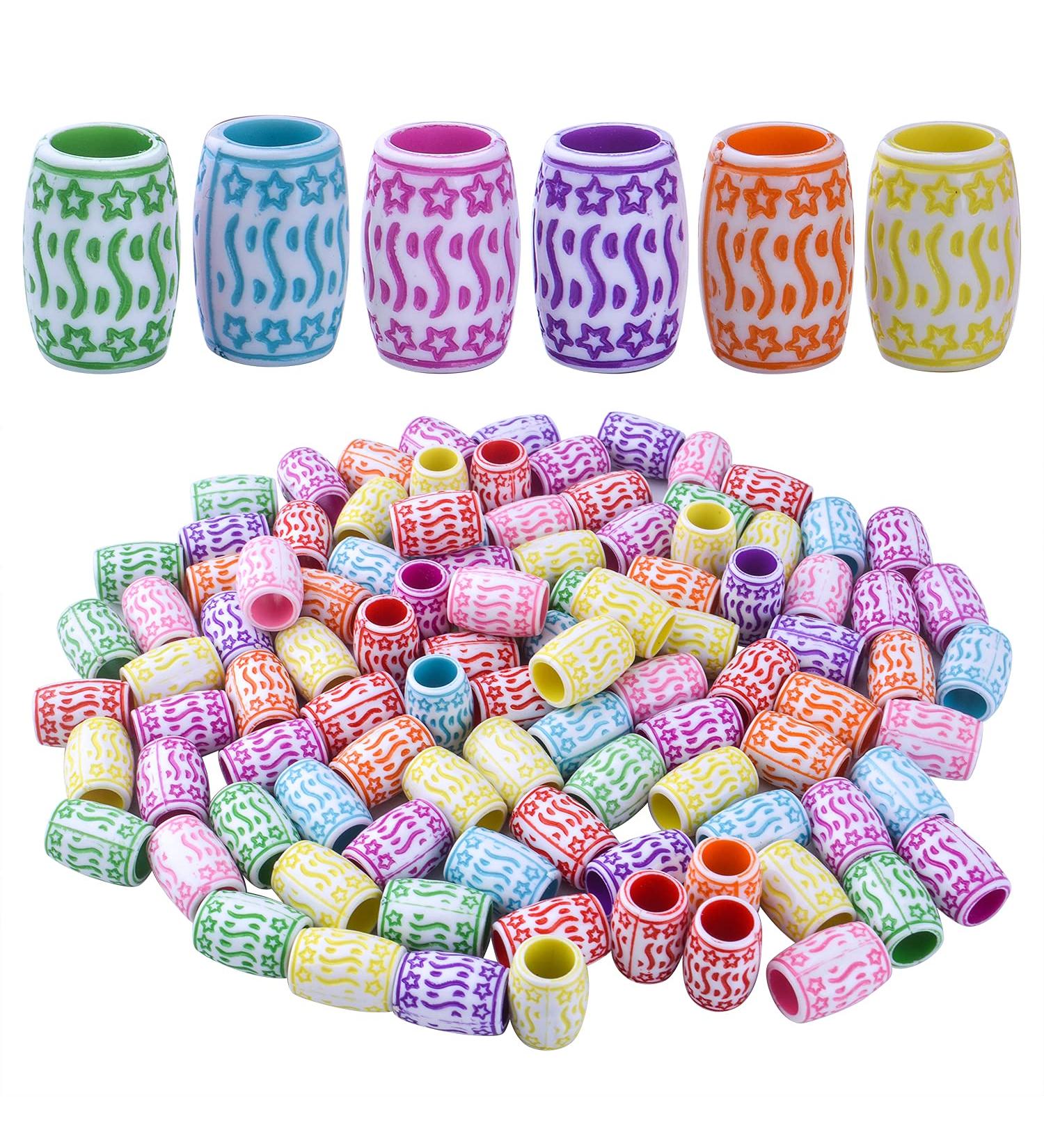100pcs Dreadlock Beads Hair Tube Beads - Mixed Colors Style1 | Hair Braiding Decoration Accessories - Buy Online on GoSupps.com