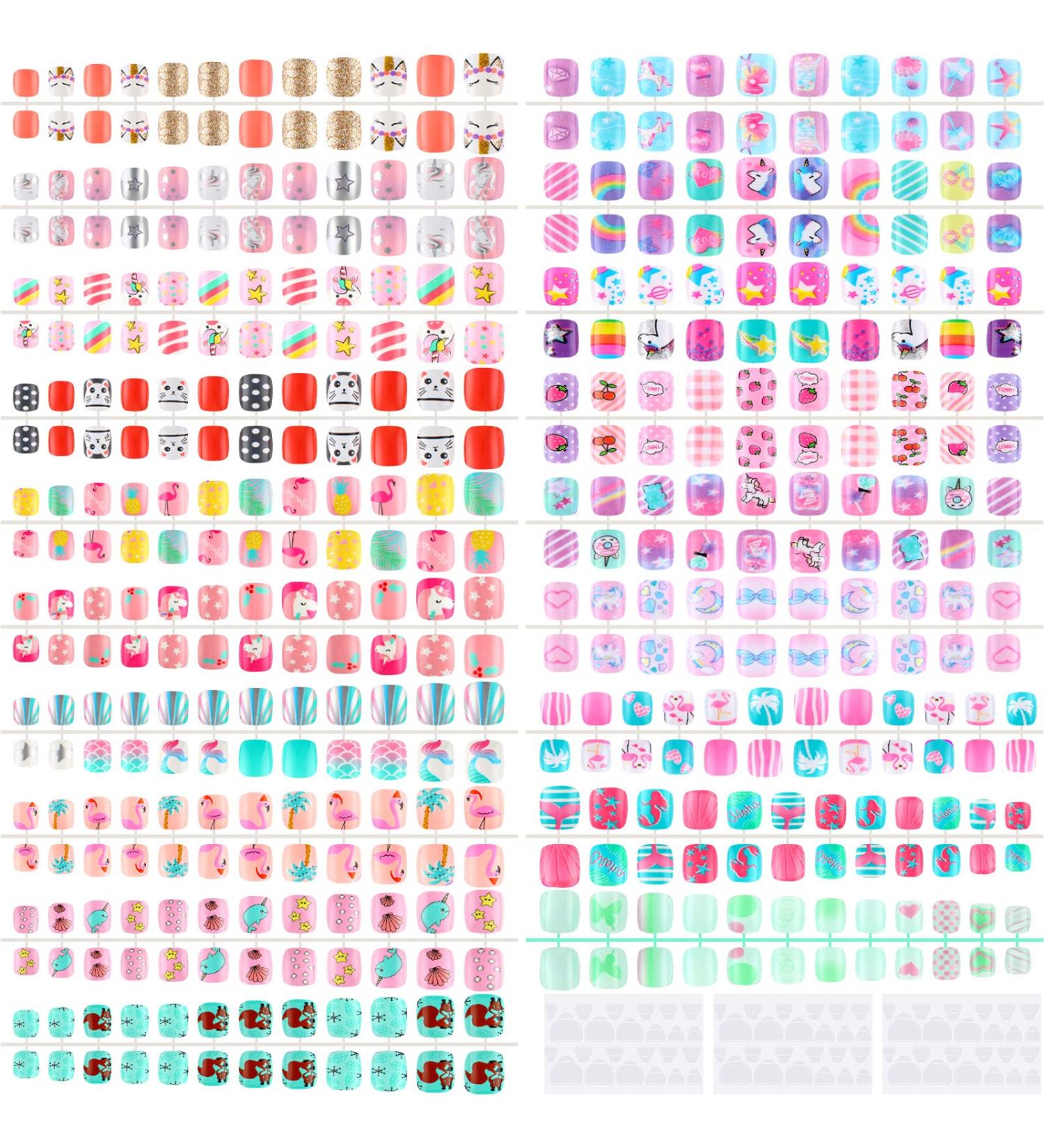 432pc Kids False Nail Set - Short Cute Animal Patterned Fake Nail Tips for Girls | Nail Decor & Gift - Buy Online on GoSupps.com