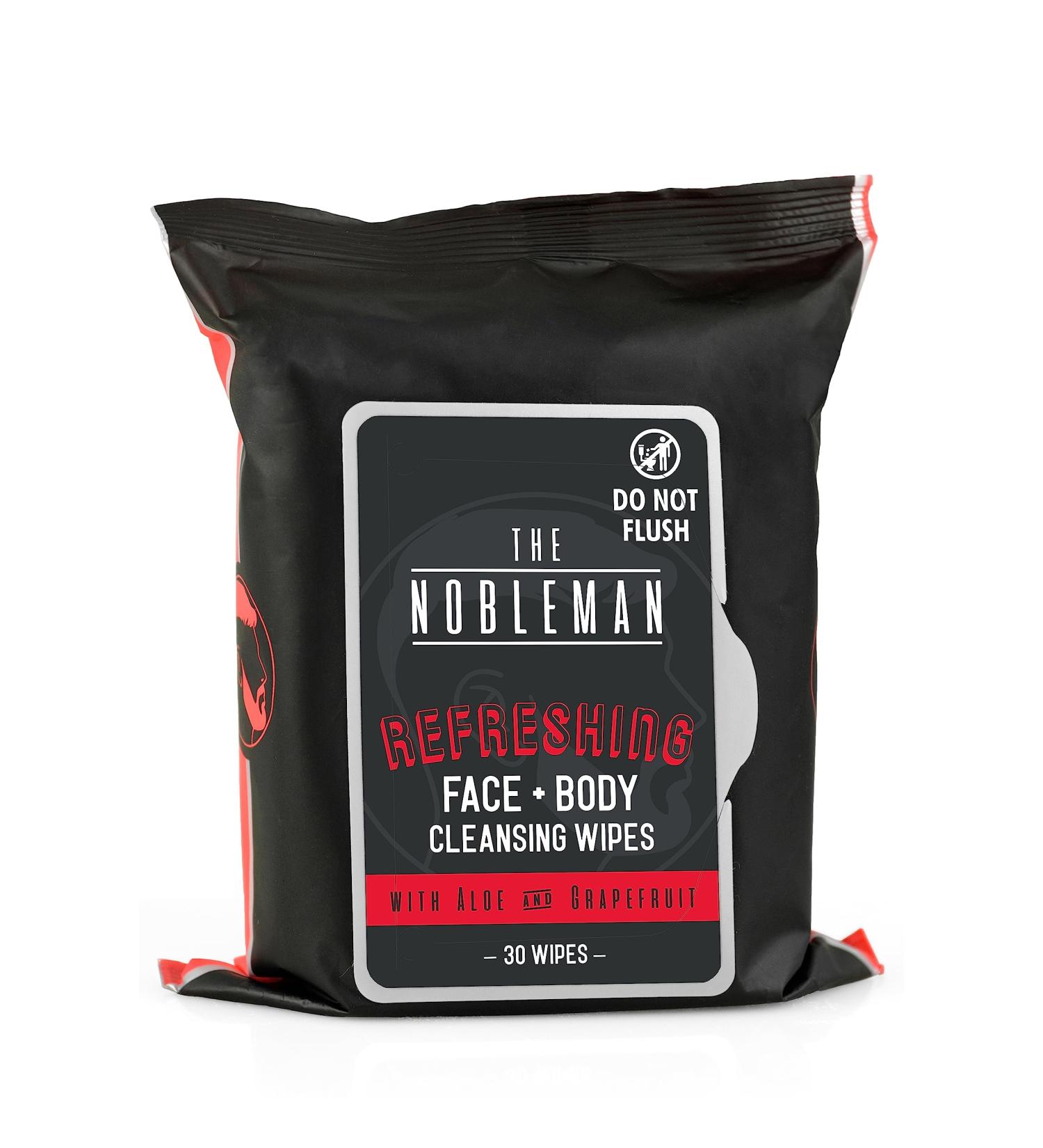 The Nobleman Men's Refreshing Face + Body Cleansing Wipes with Grapefruit - 30 count
