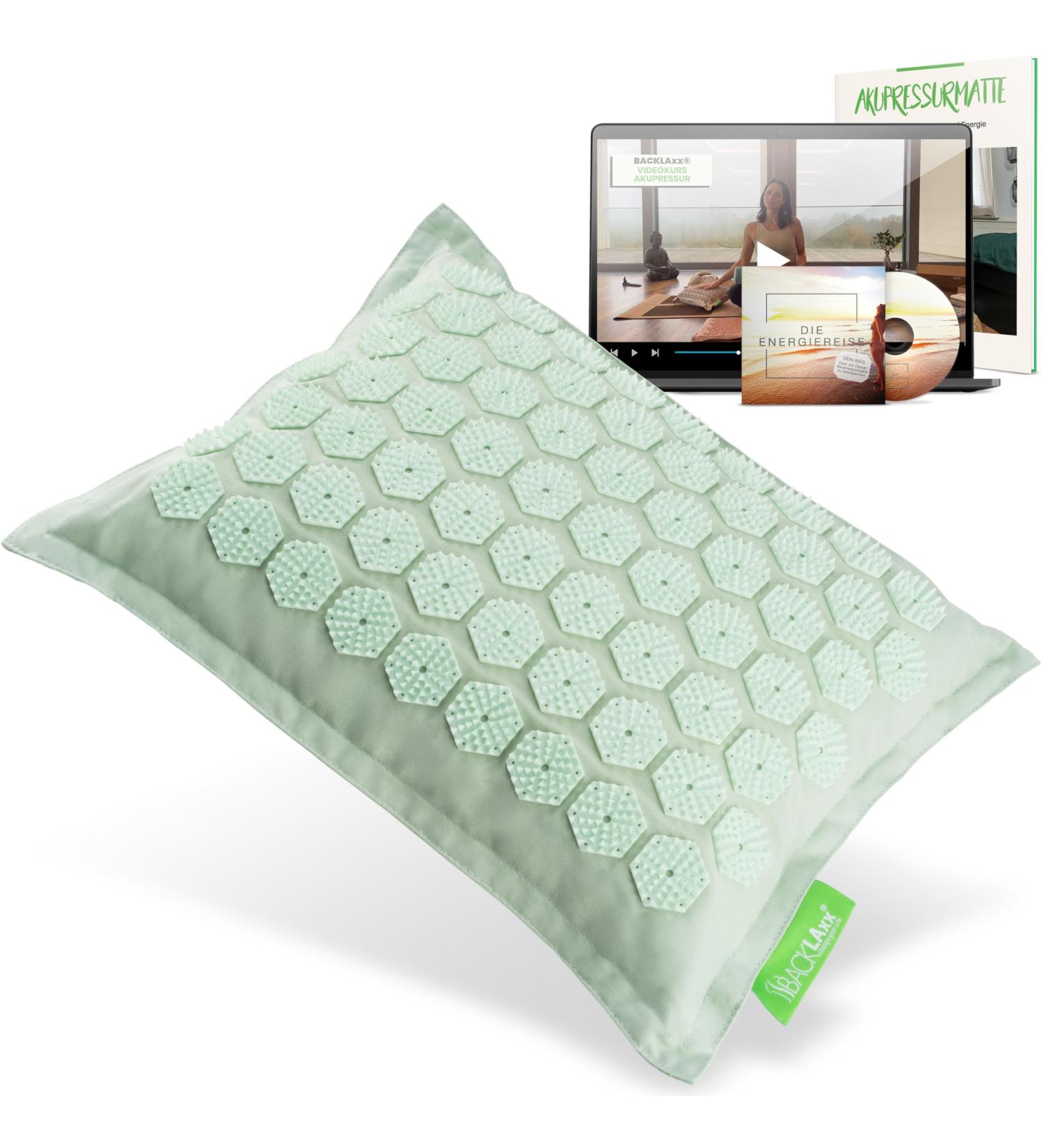 Backlaxx Acupressure Pillow - Neck & Back Relief for Tension Headaches & Migraines - White Glacier Color - Buy Online on GoSupps.com