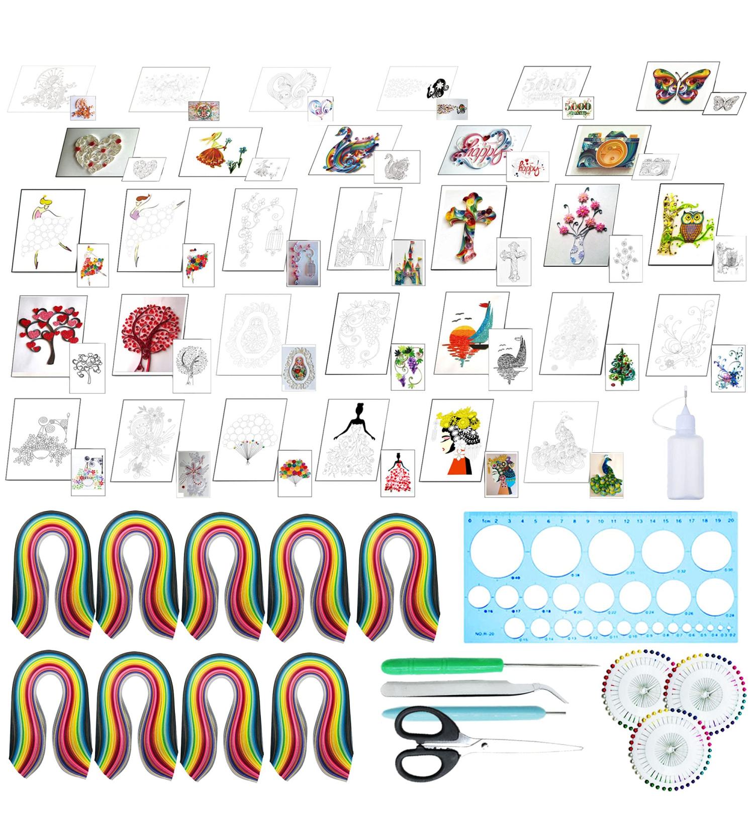 48 PCS Woohome Paper Quilling Kit for DIY Handcrafts and Home Decoration - Buy Online on GoSupps.com