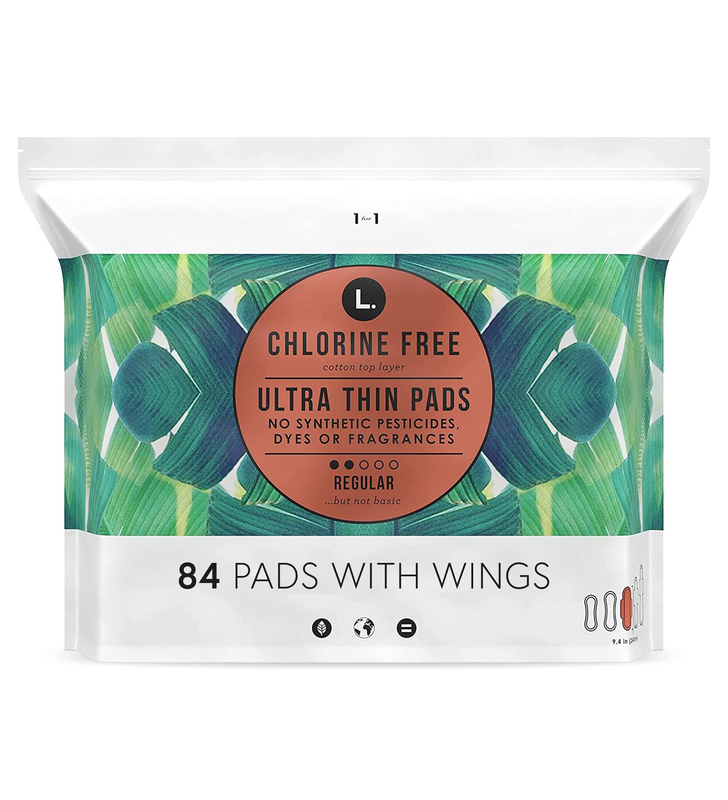 Organic Cotton Ultra Thin Pads Regular Absorbency | Chlorine-Free, Pesticide-Free, Fragrance-Free, Dye-Free | 84 Count - Buy Online on GoSupps.com