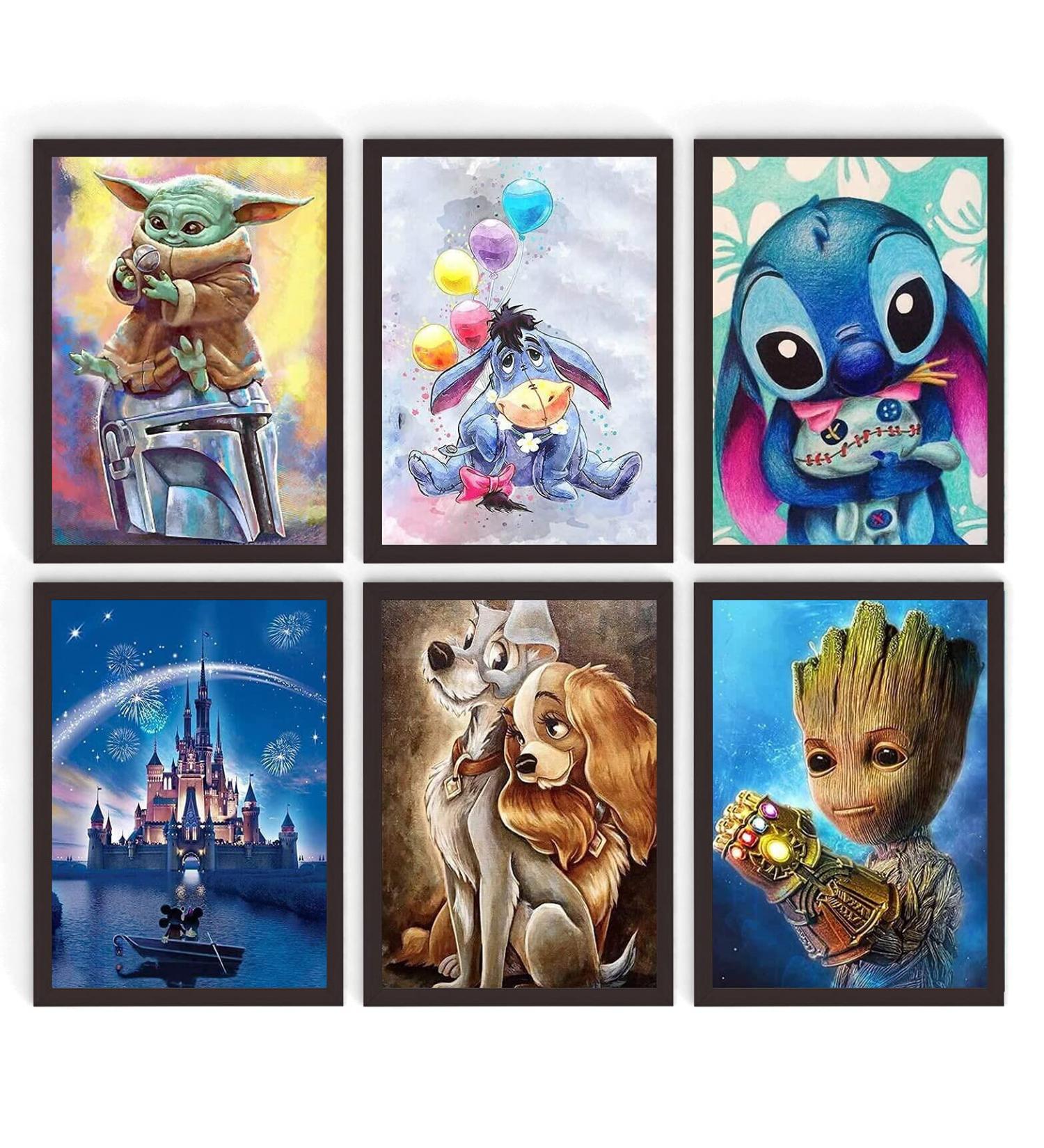 Disney Cross-Stitch Kit 6 Pack for Beginners - LWZAYS Counted and Stamped Embroidery Set for Home Decor (11CT Cartoon) - Buy Online on GoSupps.com
