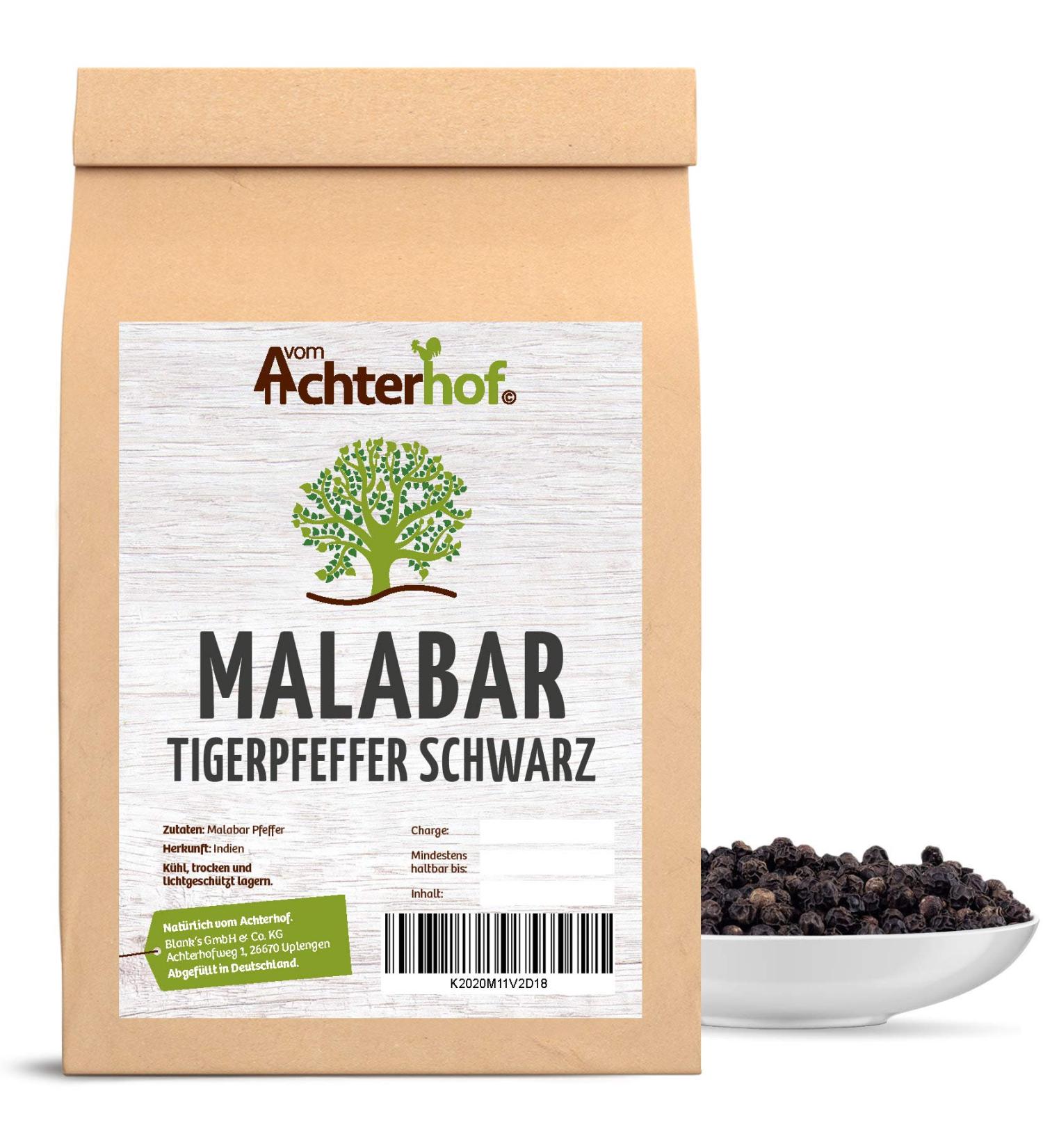 250g Malabar Black Peppercorns - Whole Tiger Pepper from Malabar Coast | Premium Spices for Cooking - Buy Online on GoSupps.com