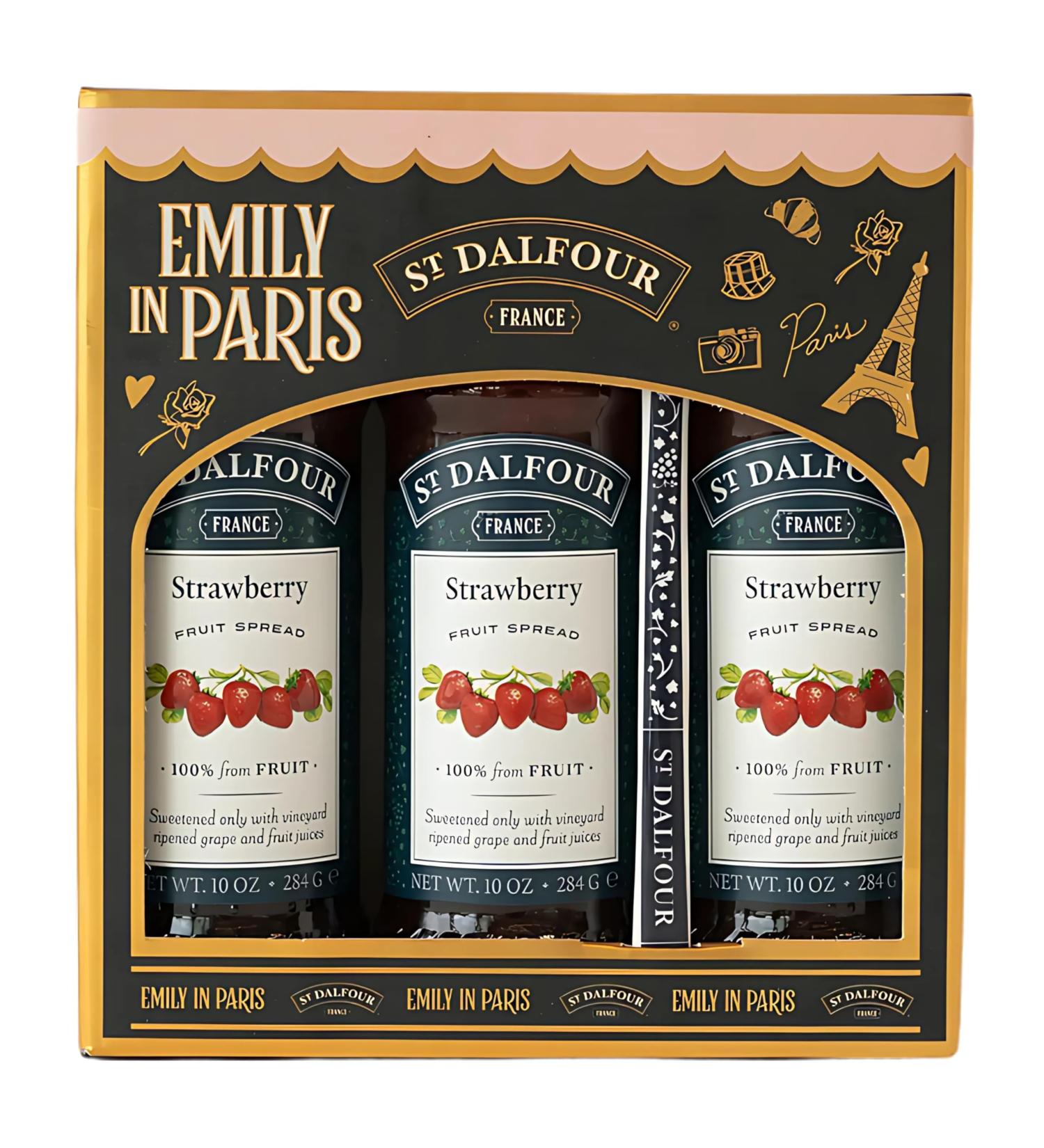 St. Dalfour Coffret Confiture dition Emily in Paris 100% fruits sans sucre ajout sans gluten 3x284g (Fraise) - Buy Online on GoSupps.com