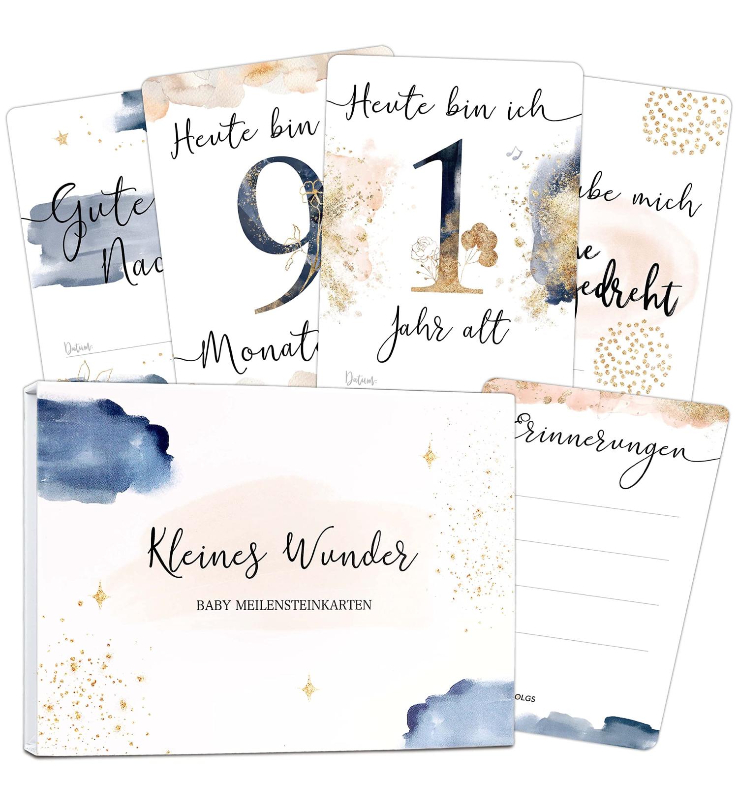 OLGS 45 Baby Milestone Cards - Golden Glamor Splash Gift Set with Box | Perfect Baby Milestone Cards for Newborns - Buy Online on GoSupps.com