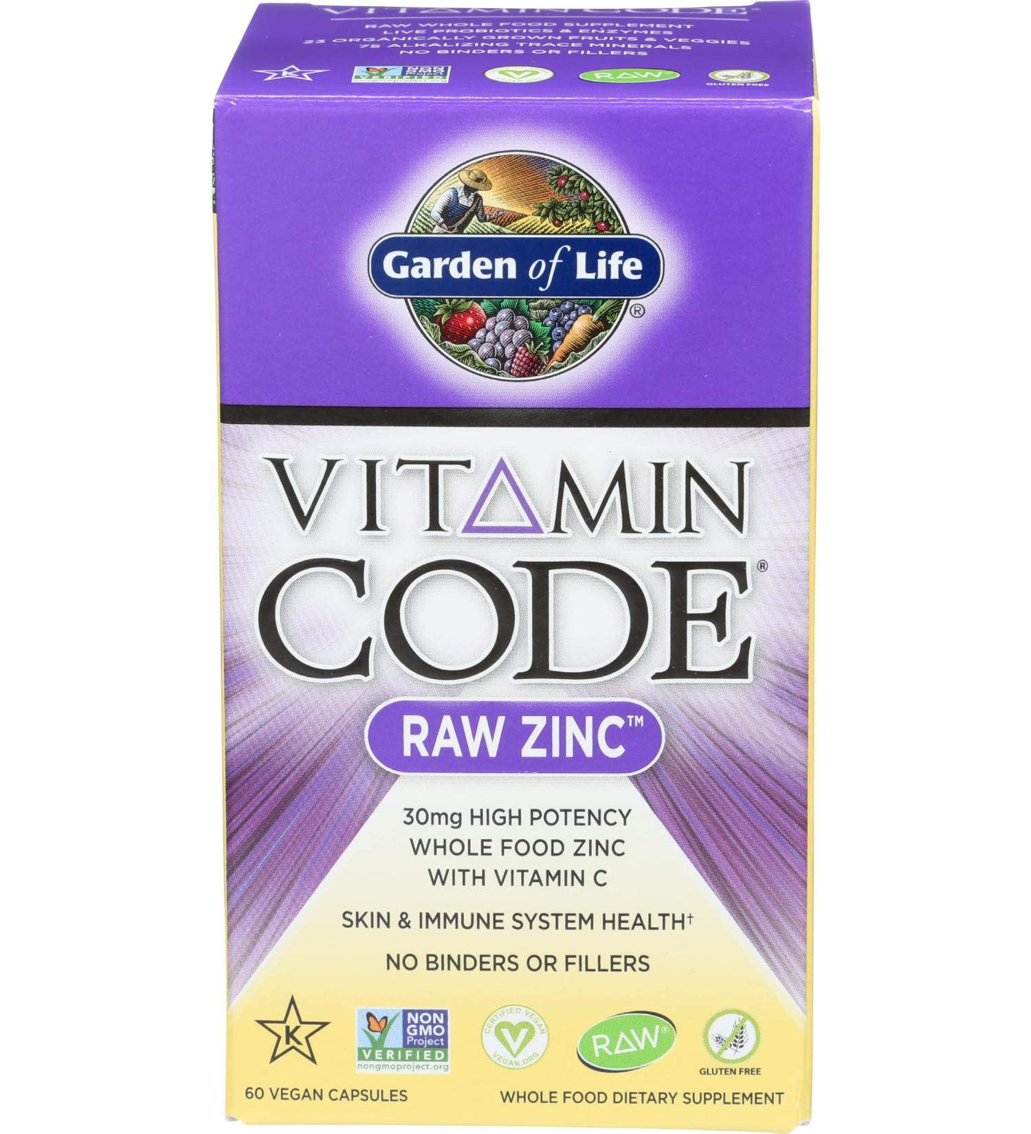 Garden of Life Vitamin Code Zinc Vegan Capsules - 60 CT - Buy Online on GoSupps.com