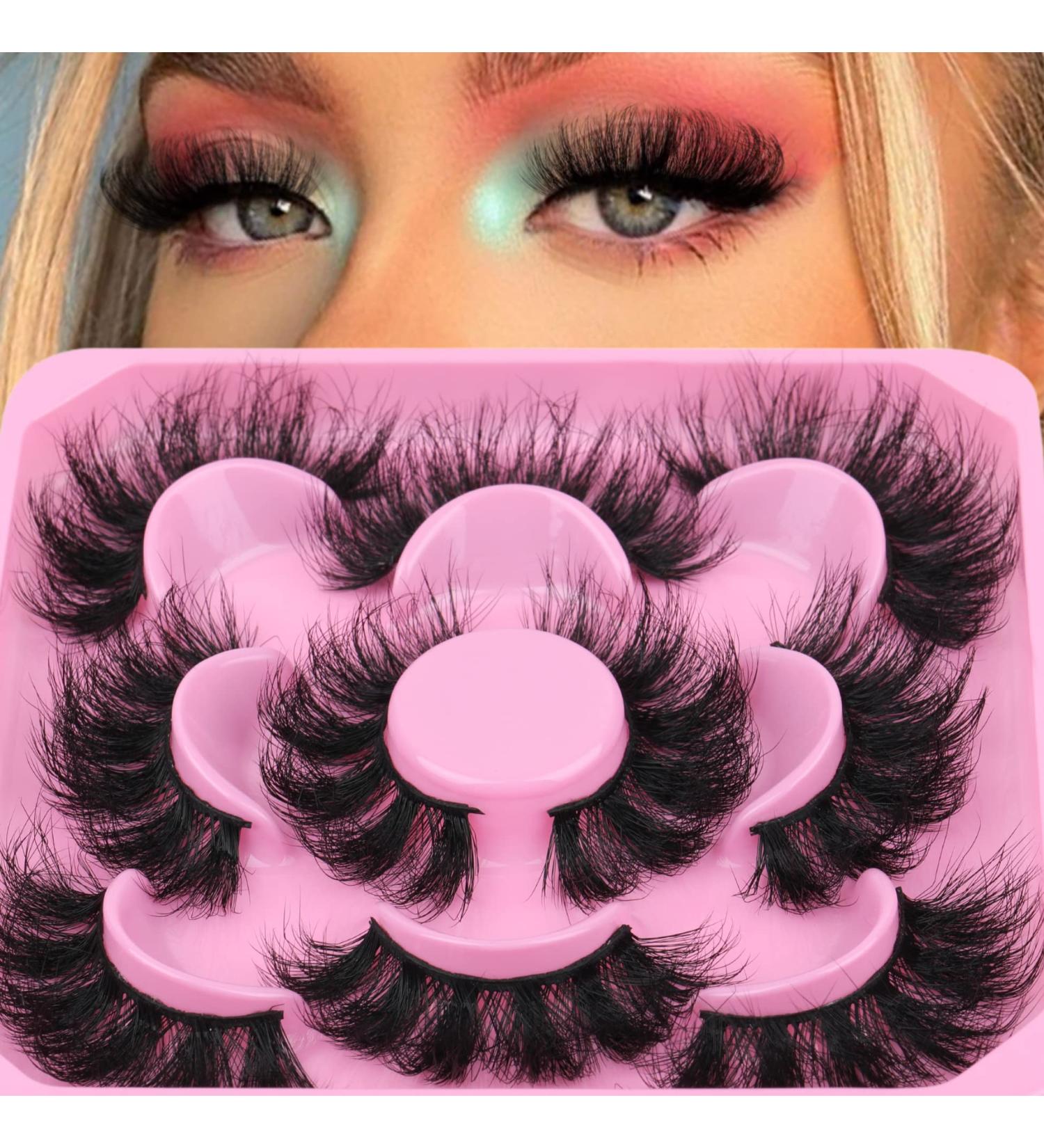 Dramatic 20mm Fluffy Mink Lashes - 5 Pairs Pack | Long & Thick Wispy Faux Mink False Eyelashes - 22A - Buy Online on GoSupps.com