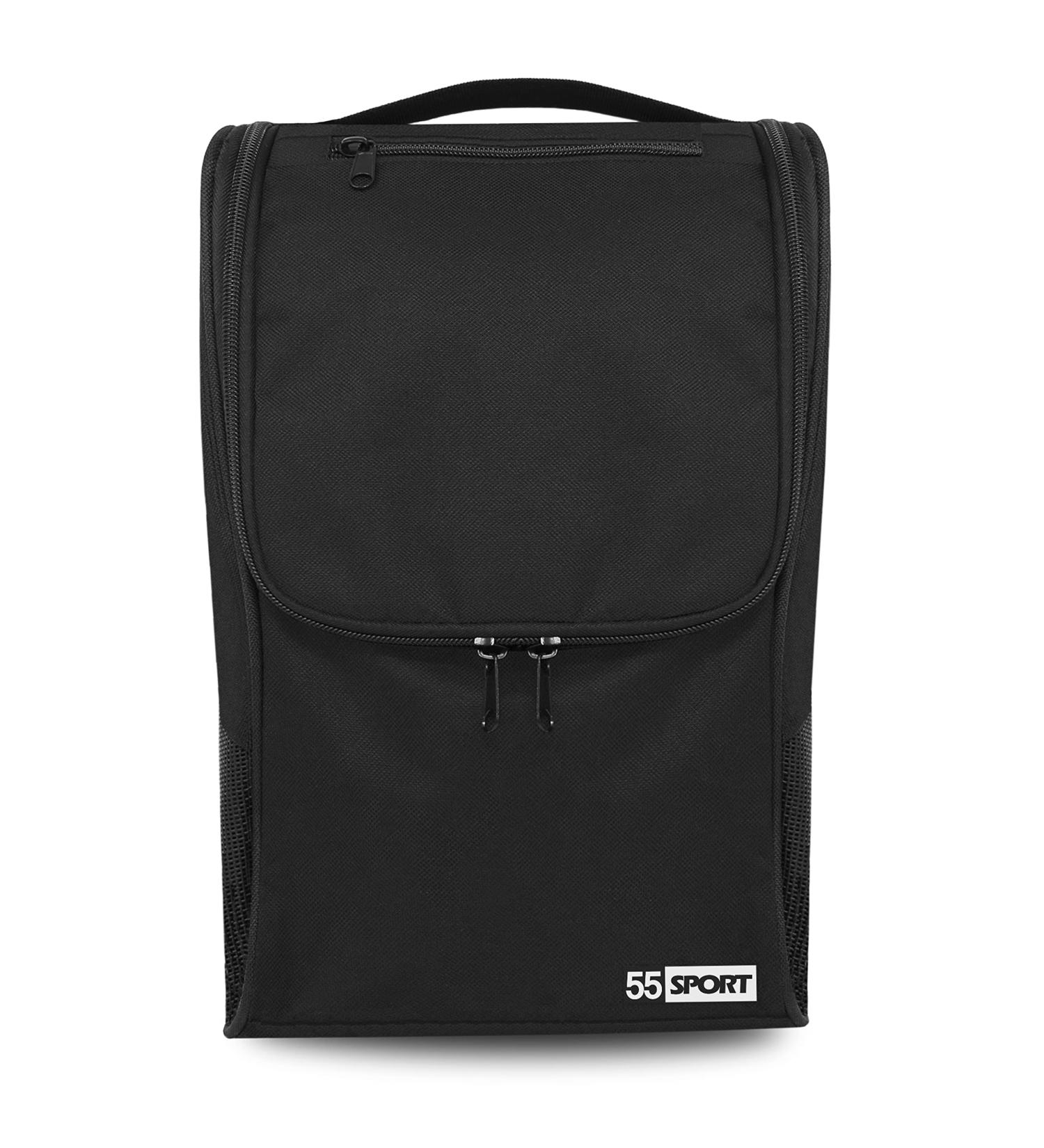 55 Sport Ventilated Football Shoe Bag with Zipper Pocket - Black | One Size | International Shipping Available - Buy Online on GoSupps.com