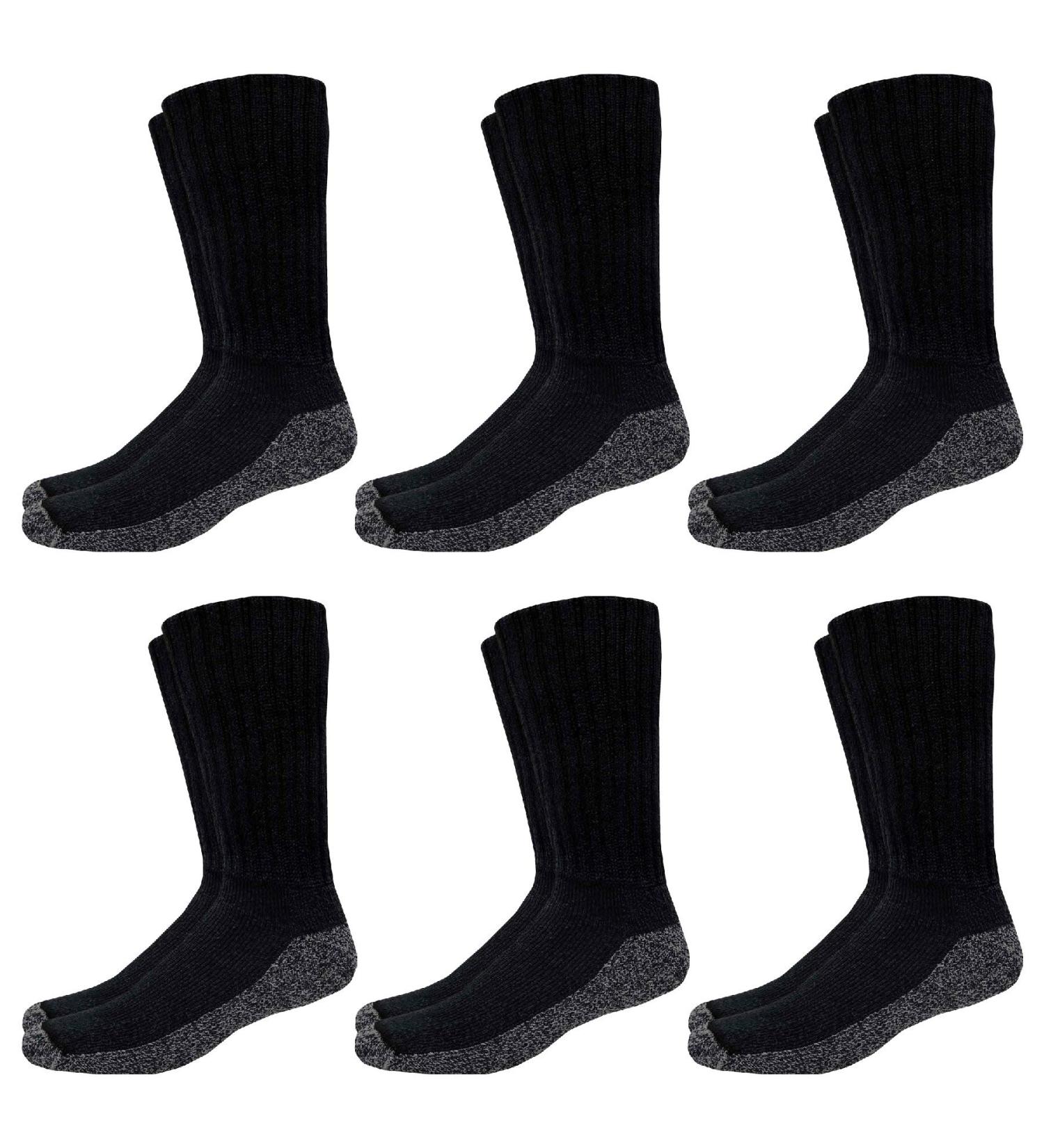 Catawba Sox Foot Comfort 6 Pairs Diabetic Care Crew Socks - Black X-Large - Unisex - Buy Online on GoSupps.com