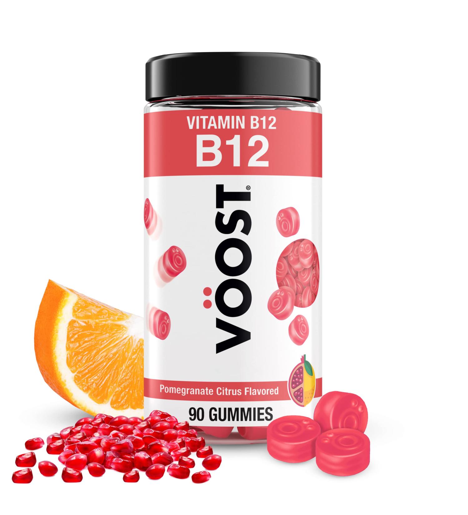 Voost Vitamin B12 Gummies - 500mcg Energy Support Supplement, Pomegranate Citrus Flavor, 90ct - Buy Online on GoSupps.com