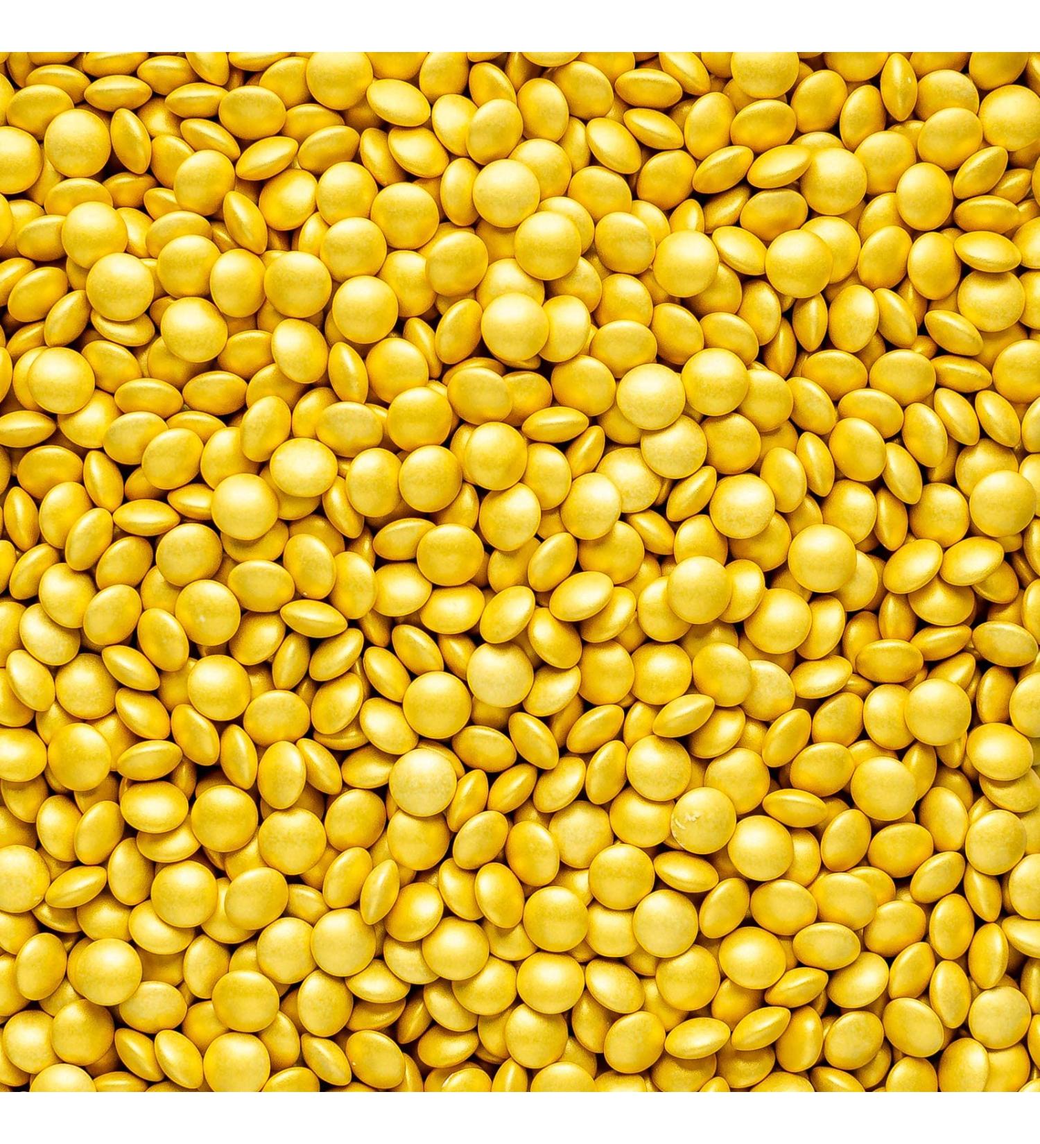 Coloured Milk Chocolate Beans - 30g or 100g - Cake Cupcake & Cookie Decoration Sprinkles (Gold 30g) Gold 30g