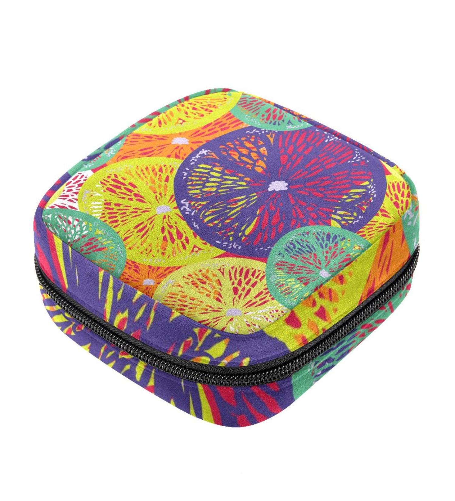 Women s Band Storage Bag & Menstrual Cup Pocket - High Capacity Makeup Organizer in Lemon Pattern for Travel - Buy Online on GoSupps.com
