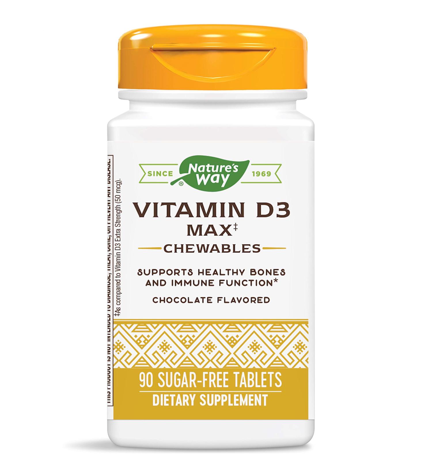 Nature's Way Vitamin D3 Max Chewables - Immune Support and Bone Health Booster - Buy Online on GoSupps.com
